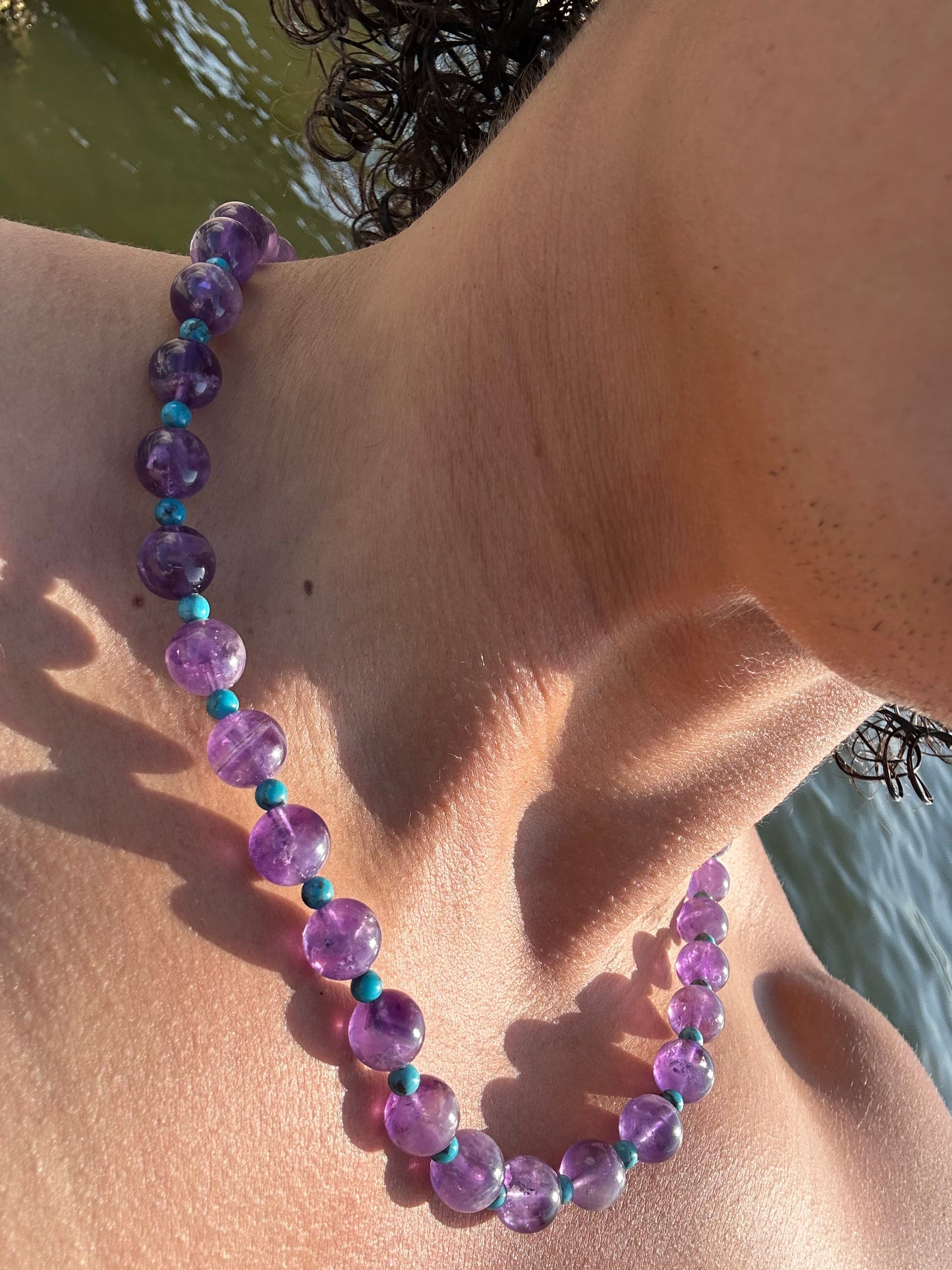 Luxury Amethyst-Turquoise Pure Gemstone Chain - World's Best Quality & Made To Last