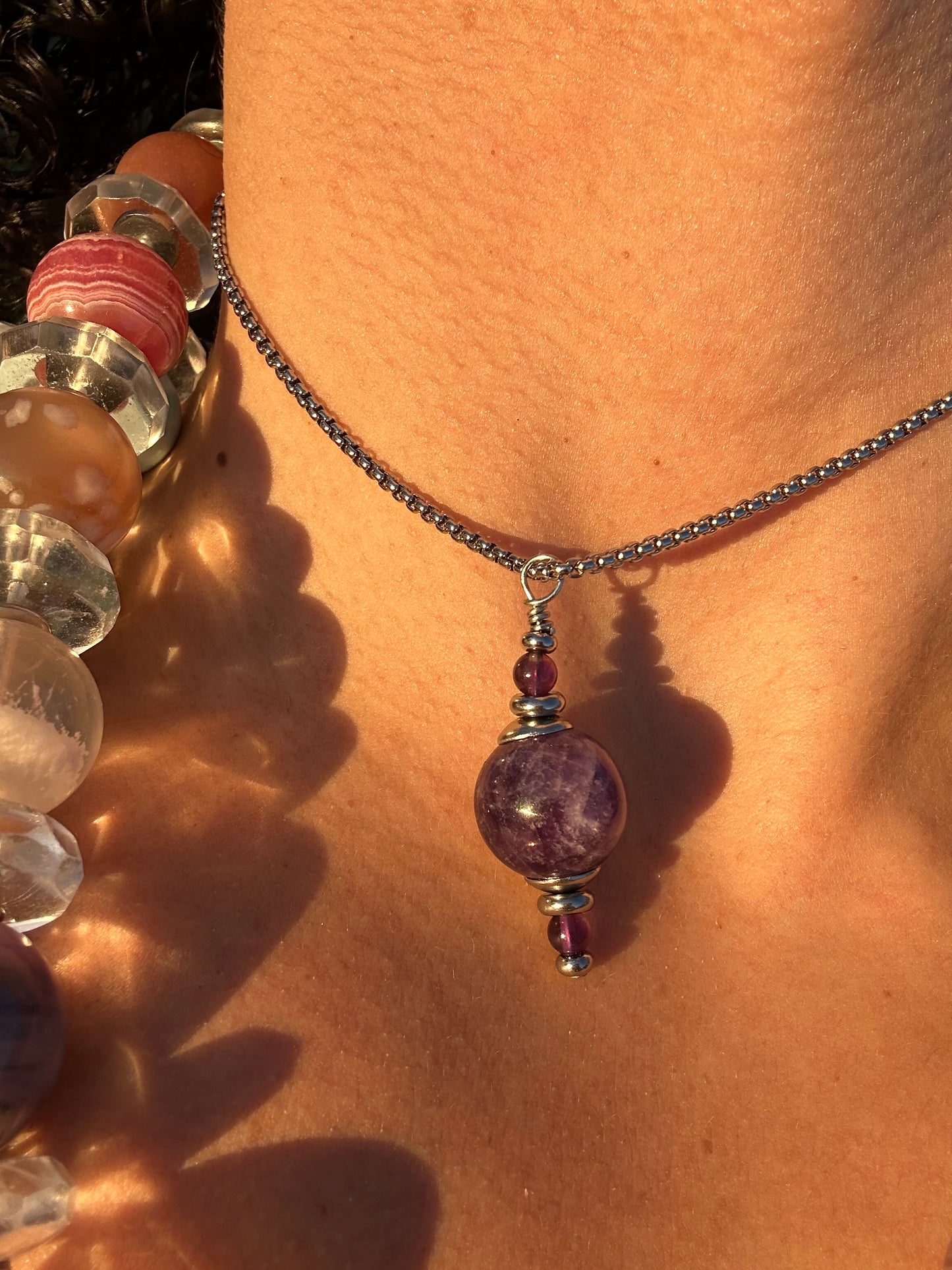 Luxury Amethyst Pendant Silver Steel Pendulum Design - World's Best Quality & Made To Last