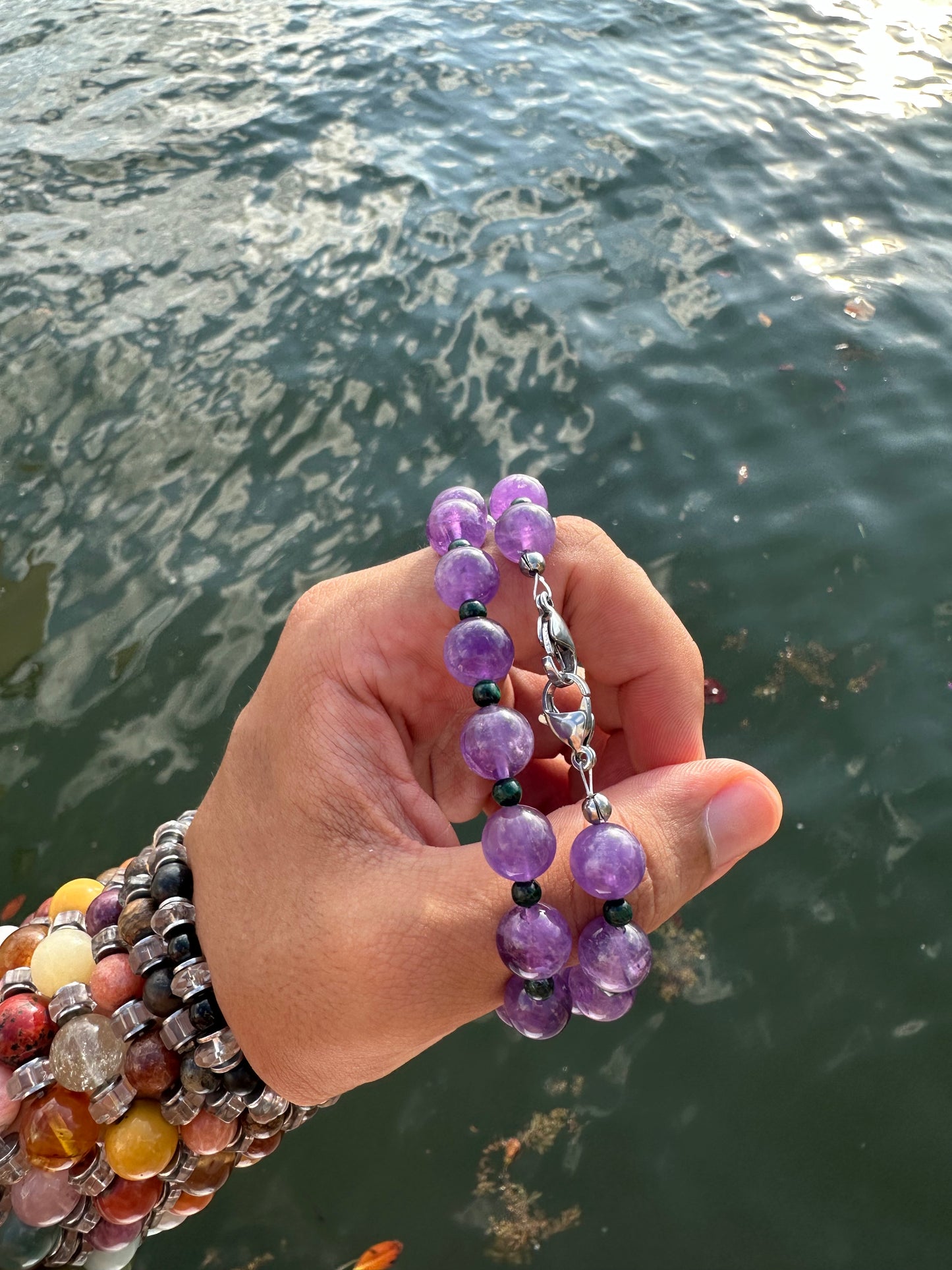 Luxury Amethyst-Malachite Pure Gemstone Chain - World's Best Quality & Made To Last