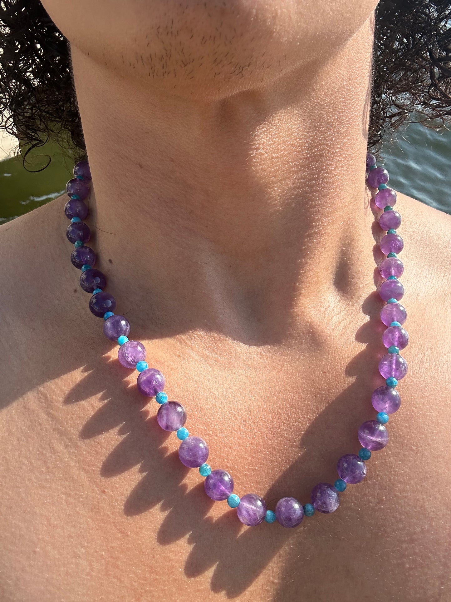 Luxury Amethyst-Blue Apatite Pure Gemstone Chain - World's Best Quality & Made To Last