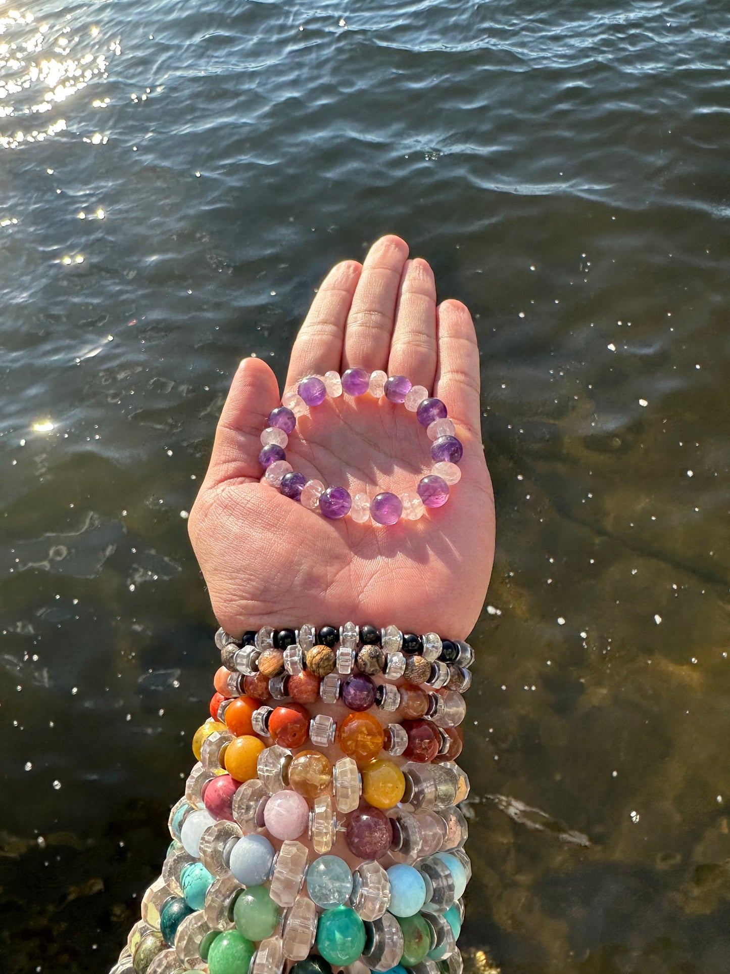 Luxury Amethyst Bracelet Rose Quartz Design - World's Best Quality & Made To Last