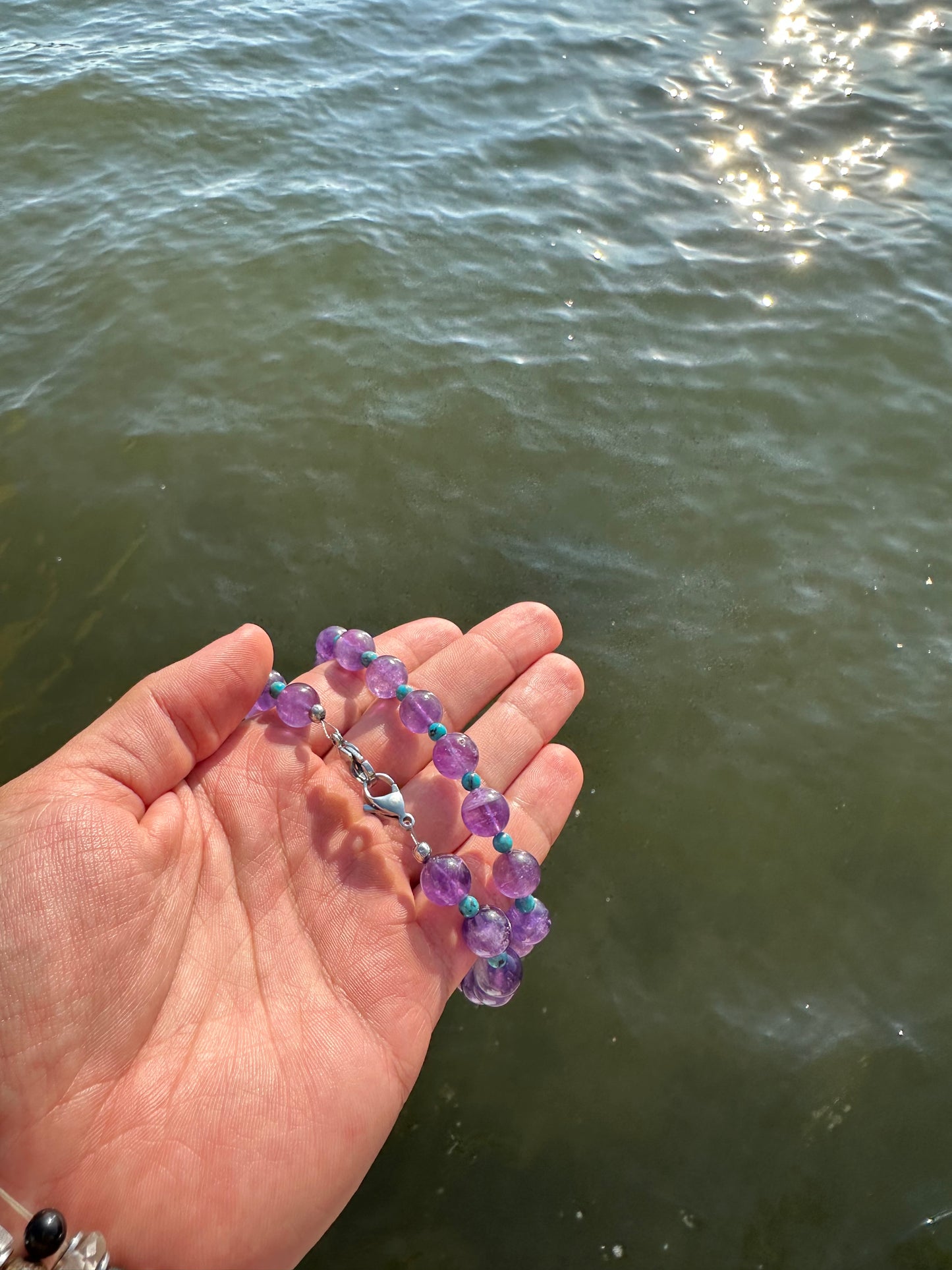 Luxury Amethyst-Turquoise Pure Gemstone Chain - World's Best Quality & Made To Last