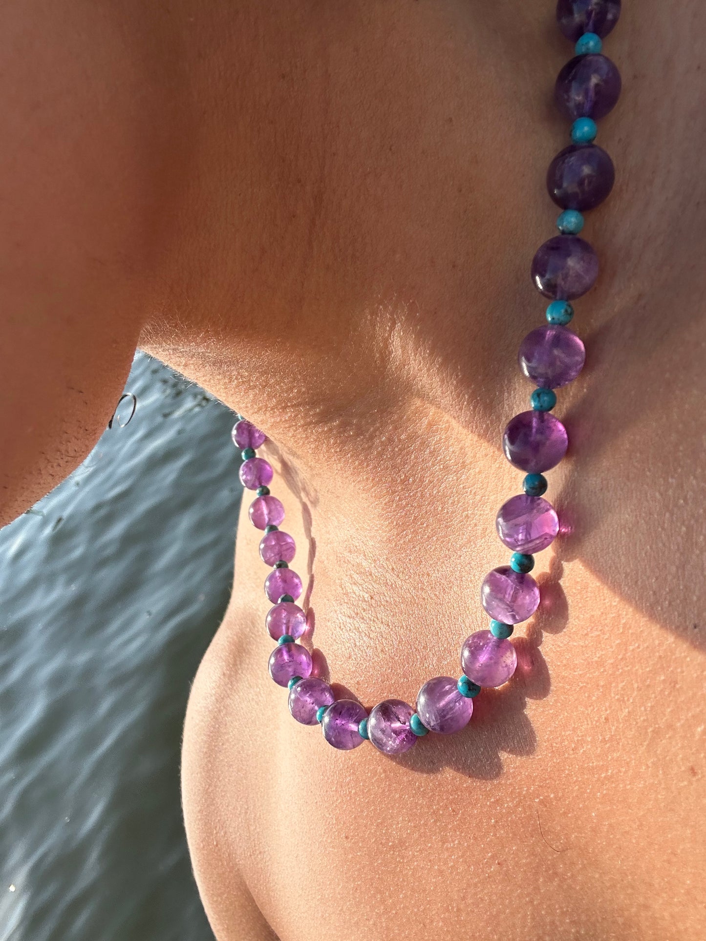Luxury Amethyst-Turquoise Pure Gemstone Chain - World's Best Quality & Made To Last