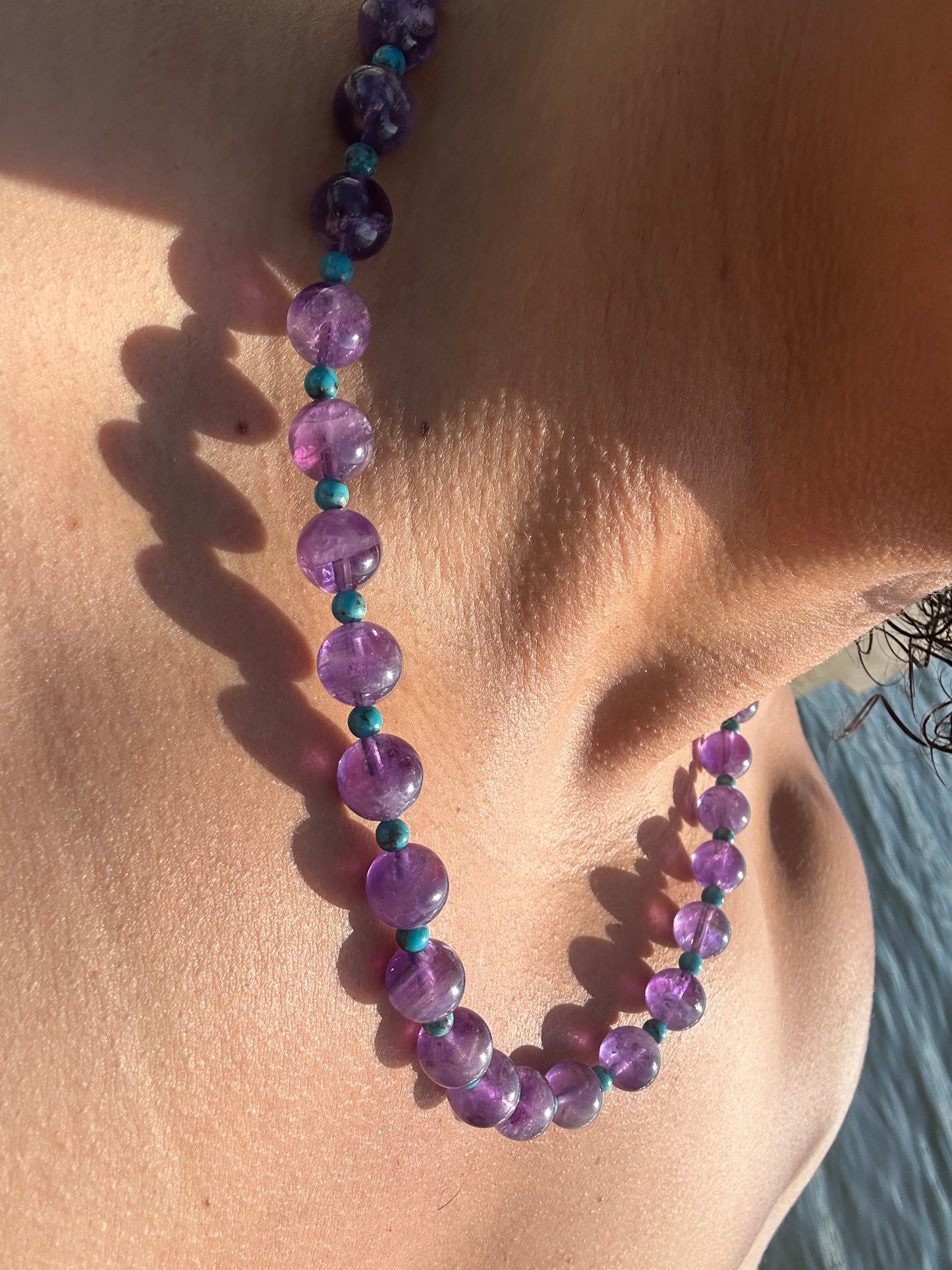 Luxury Amethyst-Turquoise Pure Gemstone Chain - World's Best Quality & Made To Last
