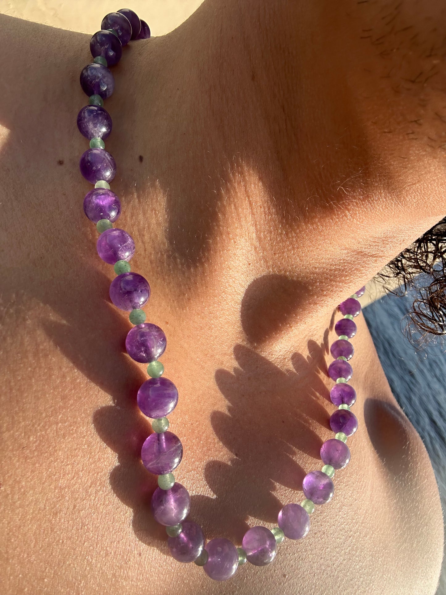 Luxury Amethyst-Green Aventurine Pure Gemstone Chain - World's Best Quality & Made To Last
