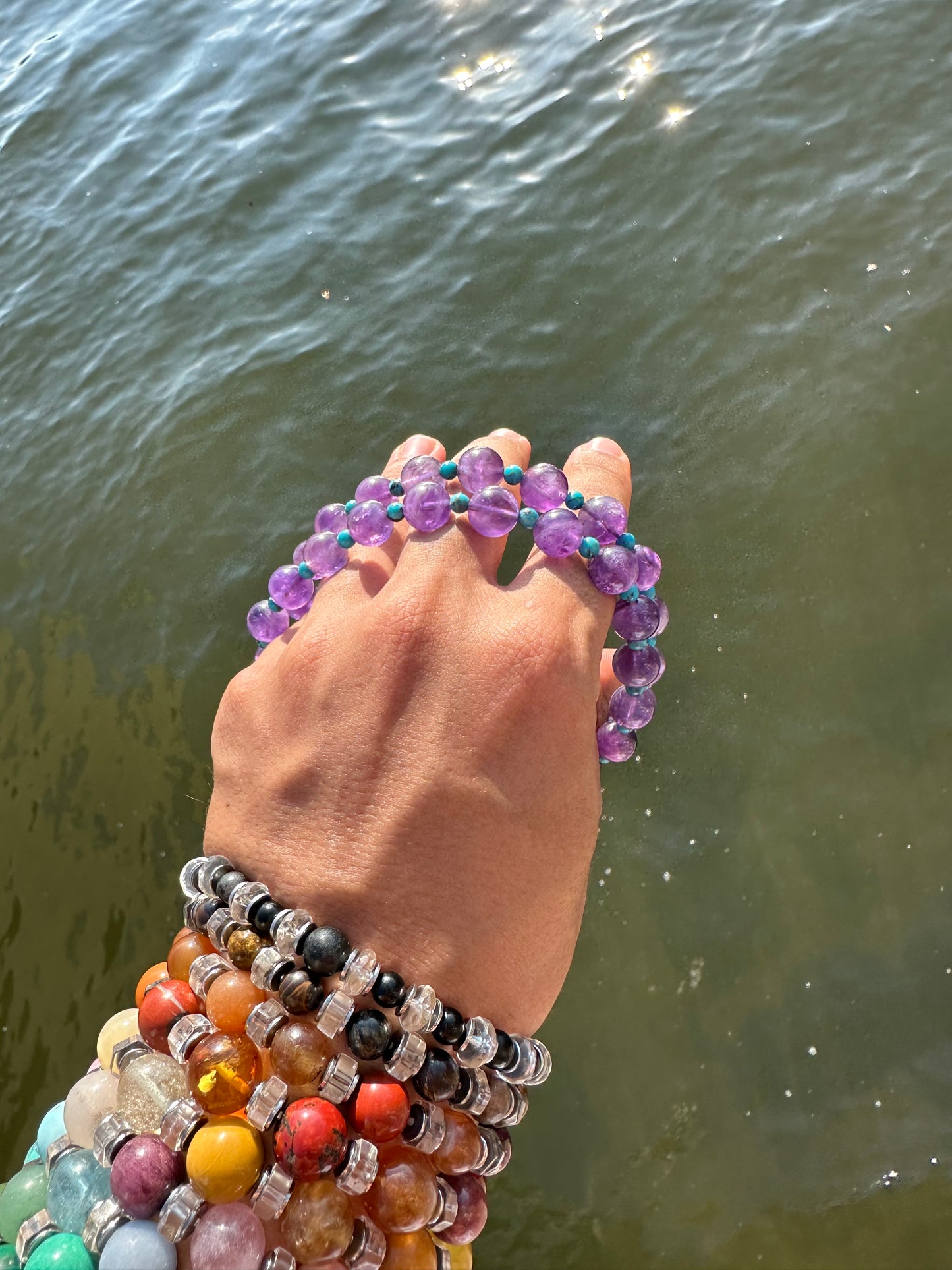 Luxury Amethyst-Turquoise Pure Gemstone Chain - World's Best Quality & Made To Last