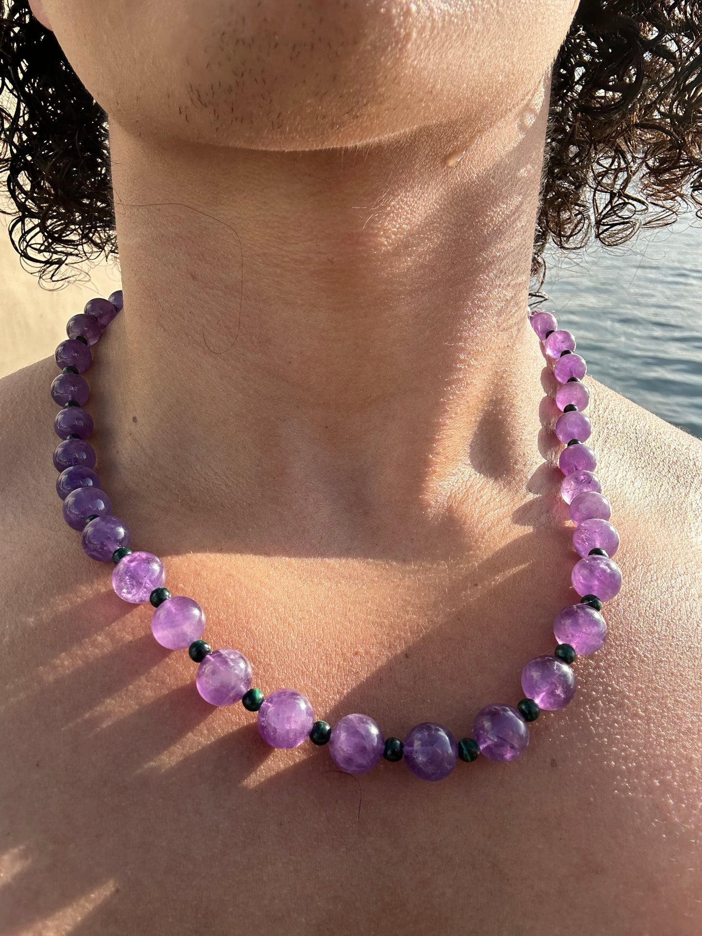 Luxury Amethyst-Malachite Pure Gemstone Chain - World's Best Quality & Made To Last