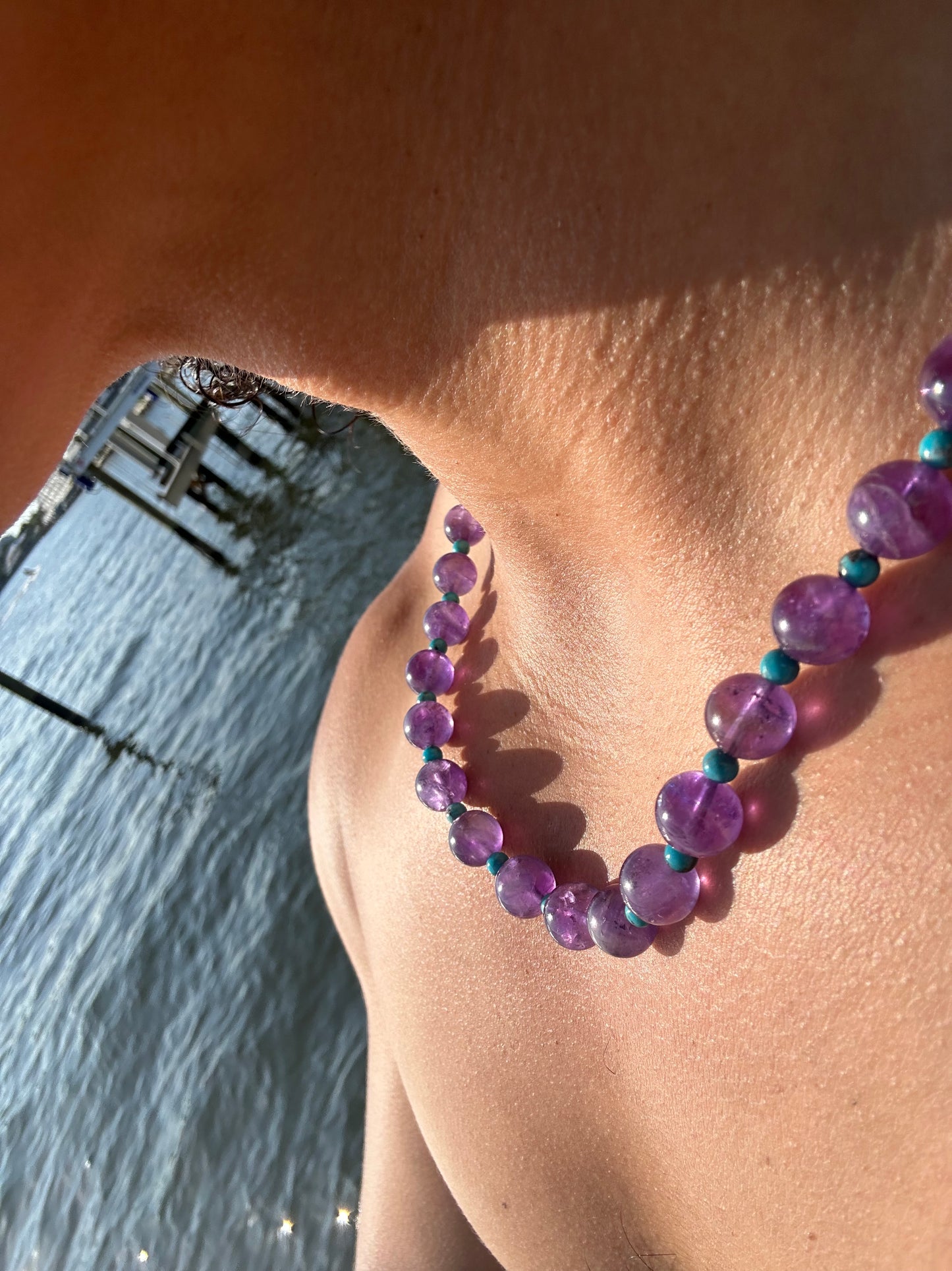 Luxury Amethyst-Turquoise Pure Gemstone Chain - World's Best Quality & Made To Last