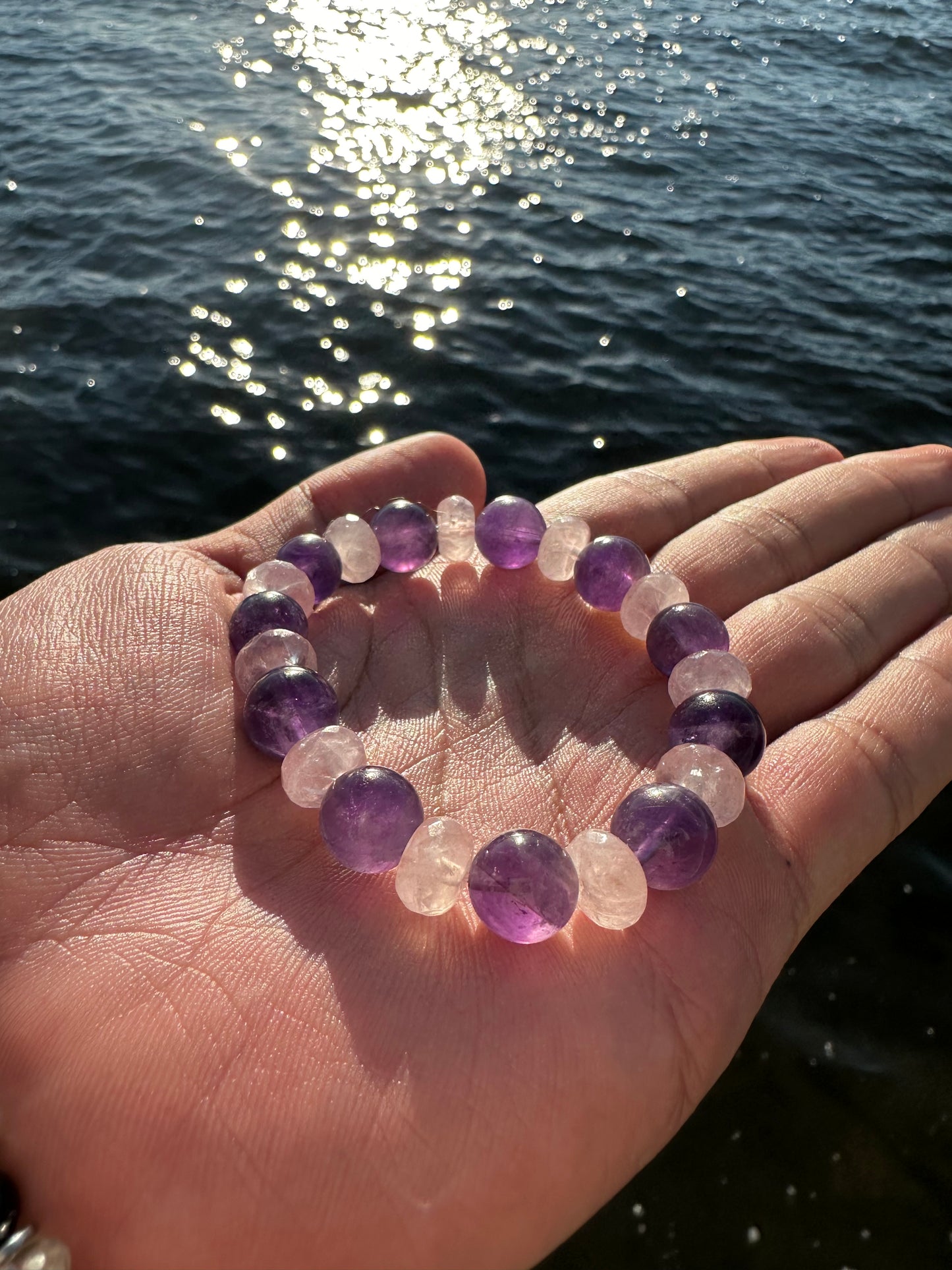 Luxury Amethyst Bracelet Rose Quartz Design - World's Best Quality & Made To Last