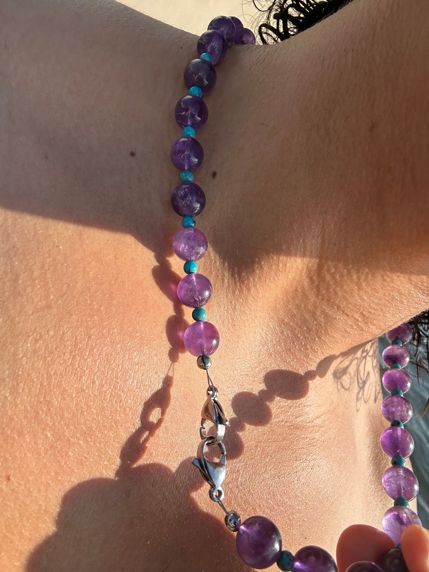 Luxury Amethyst-Turquoise Pure Gemstone Chain - World's Best Quality & Made To Last