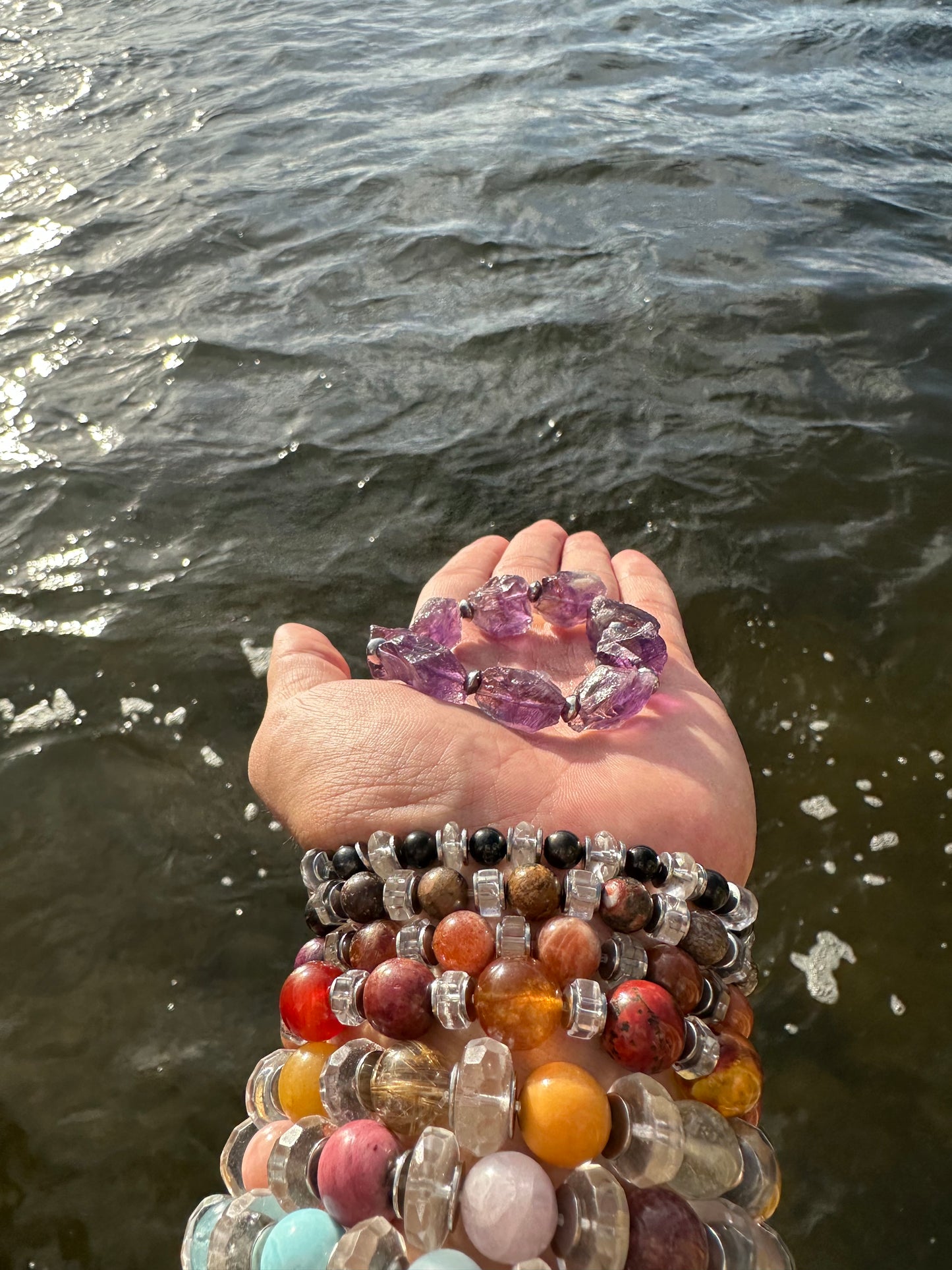 Luxury Amethyst Bracelet Lil' Chunky Raw Design - World's Best Quality & Made To Last