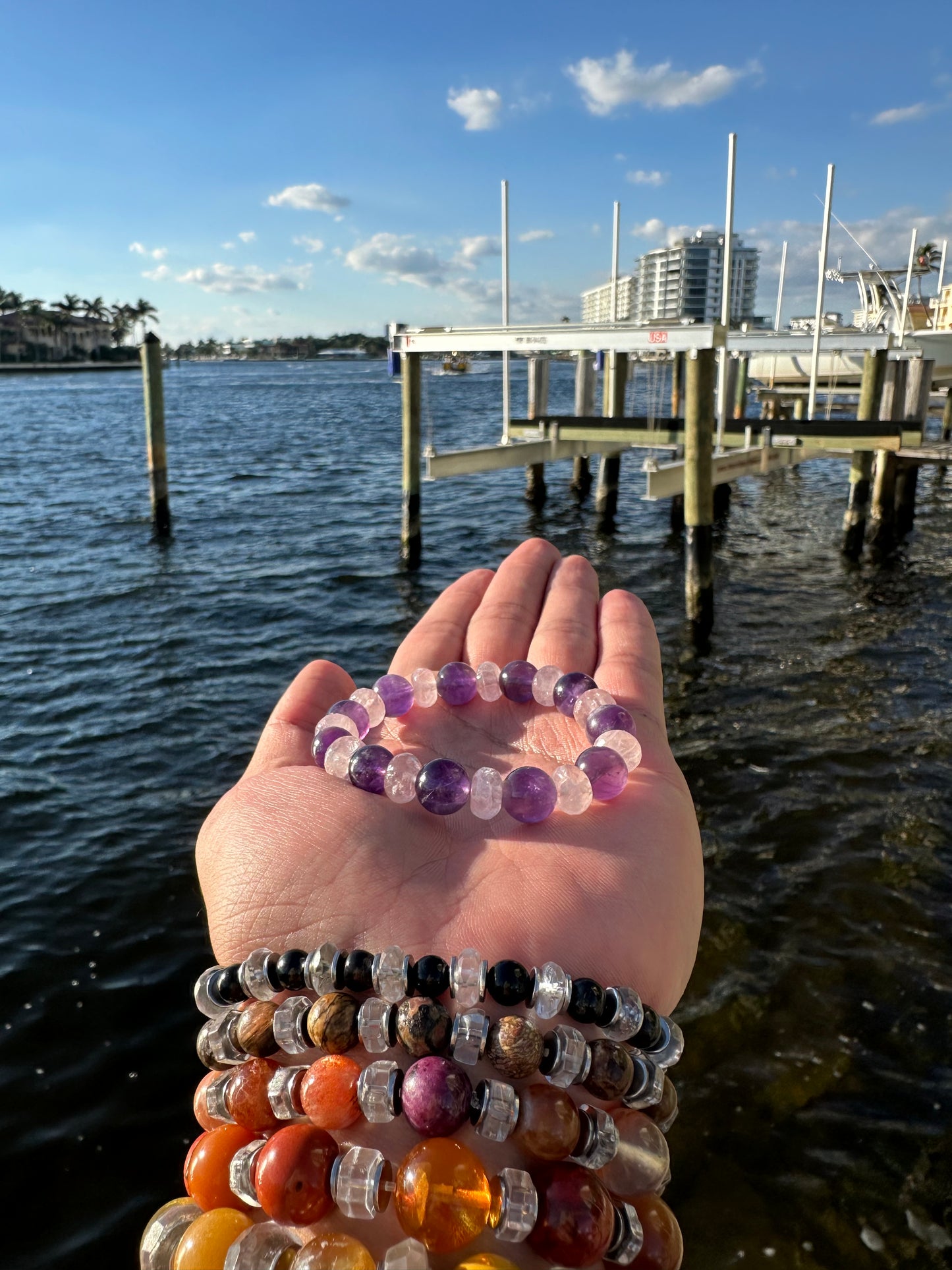 Luxury Amethyst Bracelet Rose Quartz Design - World's Best Quality & Made To Last
