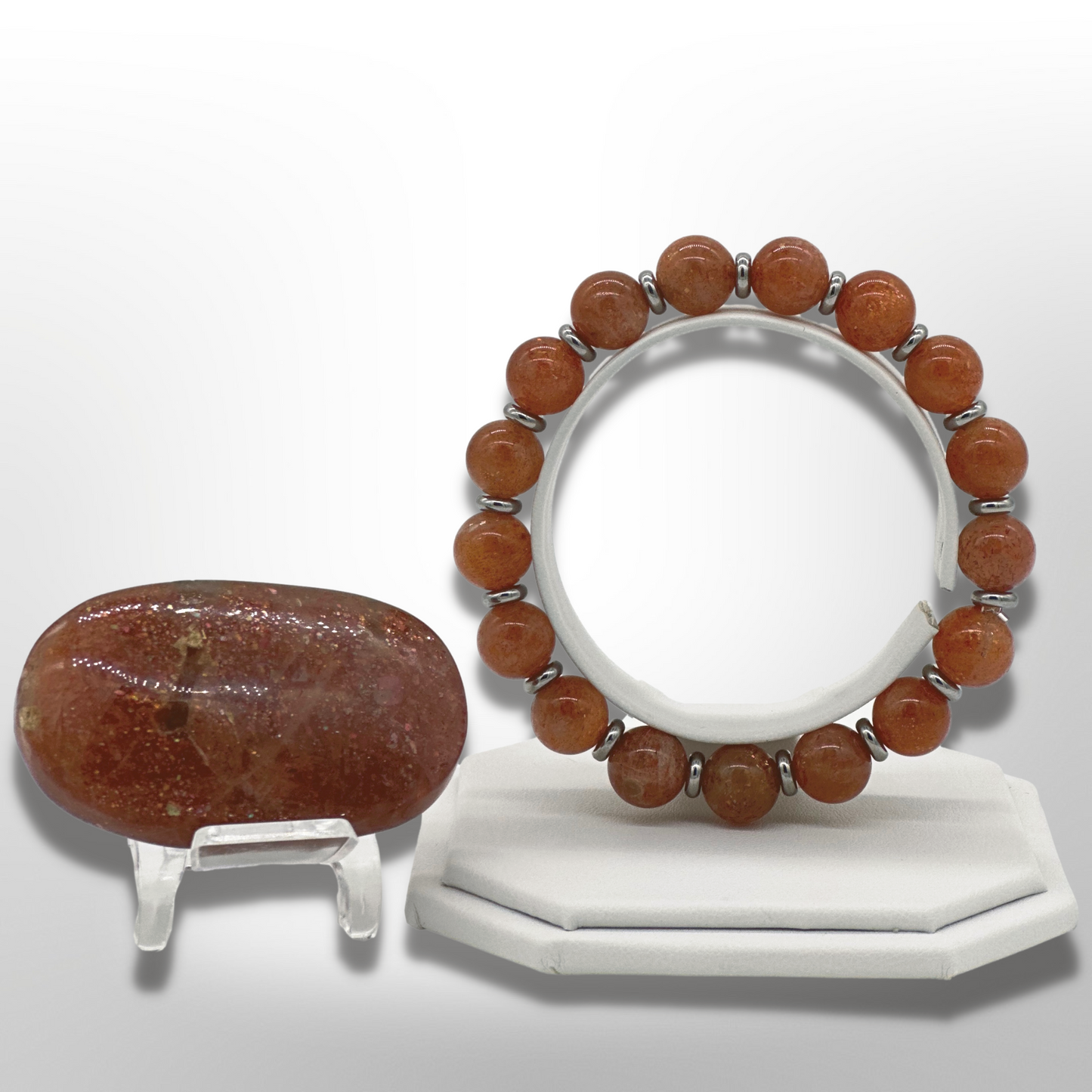 Oregon Sunstone Bracelet Between Steel