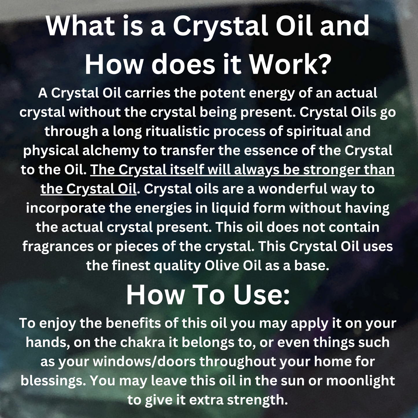 Rainbow Fluroite Crystal Oil