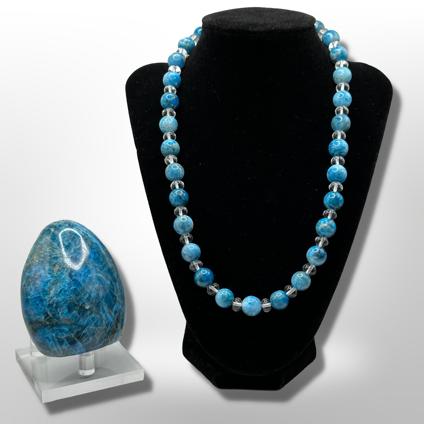 Enhance Gifts: Amplified Sky Blue Apatite Necklace