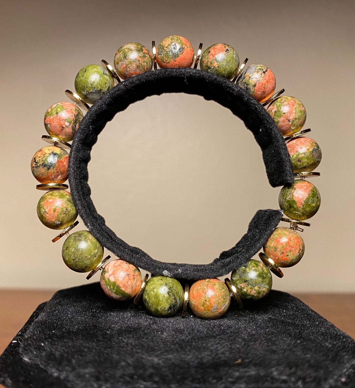 Unakite Genuine Bracelet (10MM)