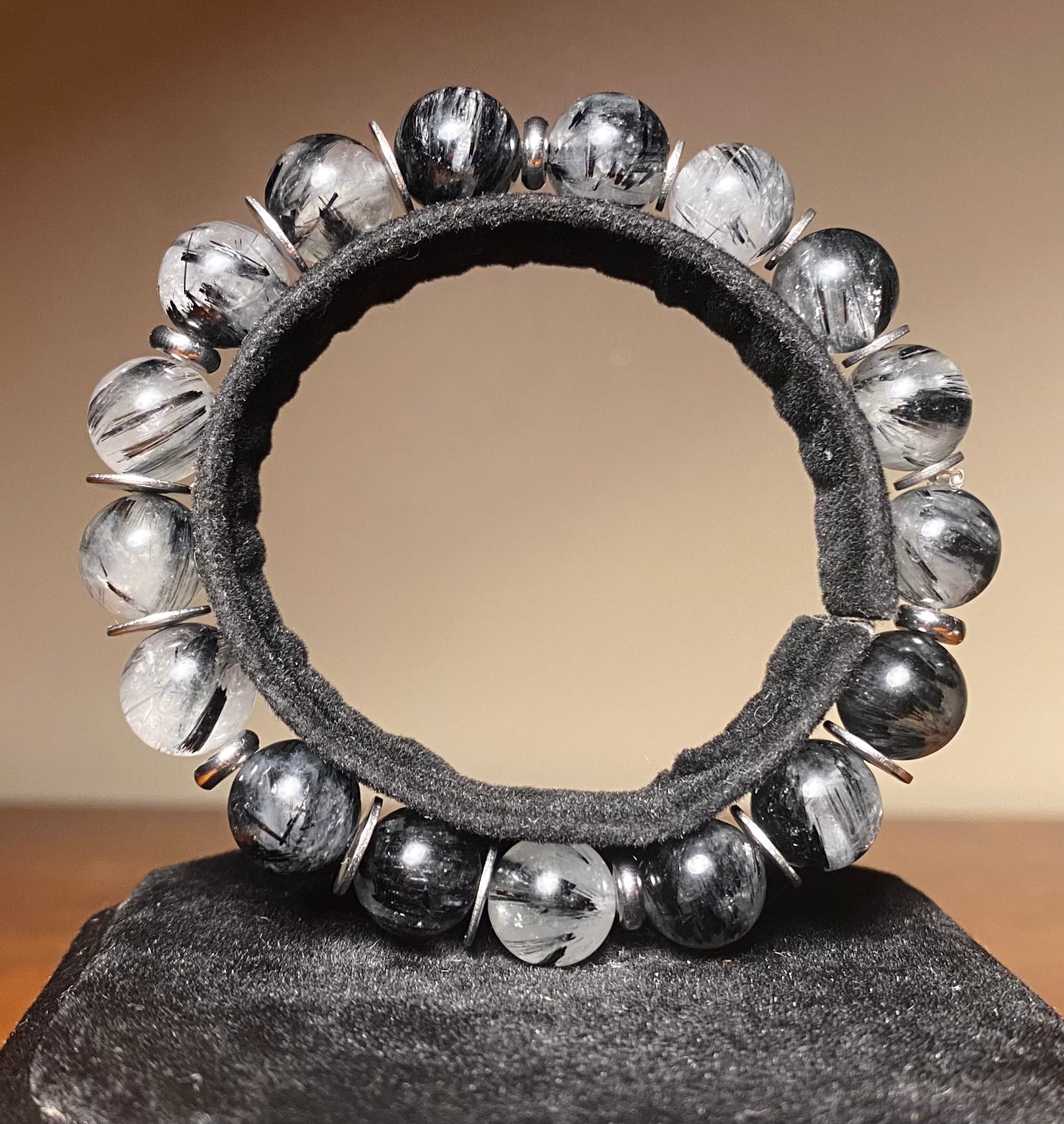 Tourmalinated Quartz Genuine Bracelet (10MM)