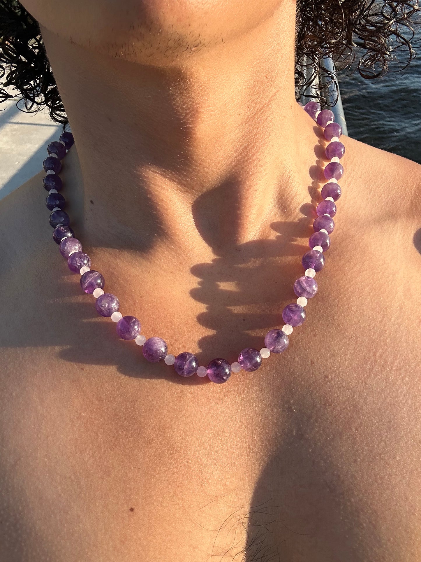 Luxury Amethyst-Rose Quartz Pure Gemstone Chain - World's Best Quality & Made To Last