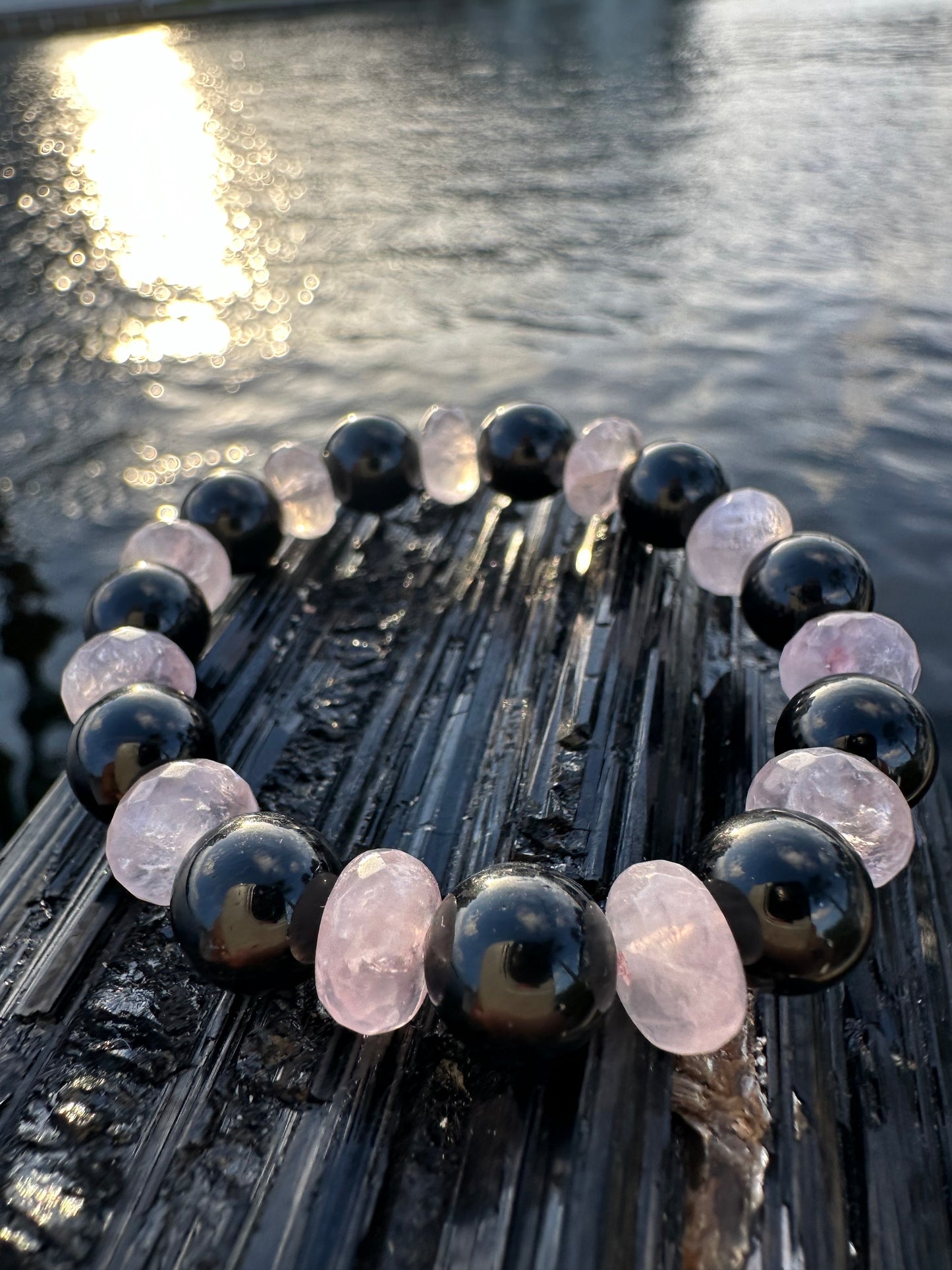 Black Tourmaline Rose Quartz Protection Bracelet - World's Best Quality & Made To Last