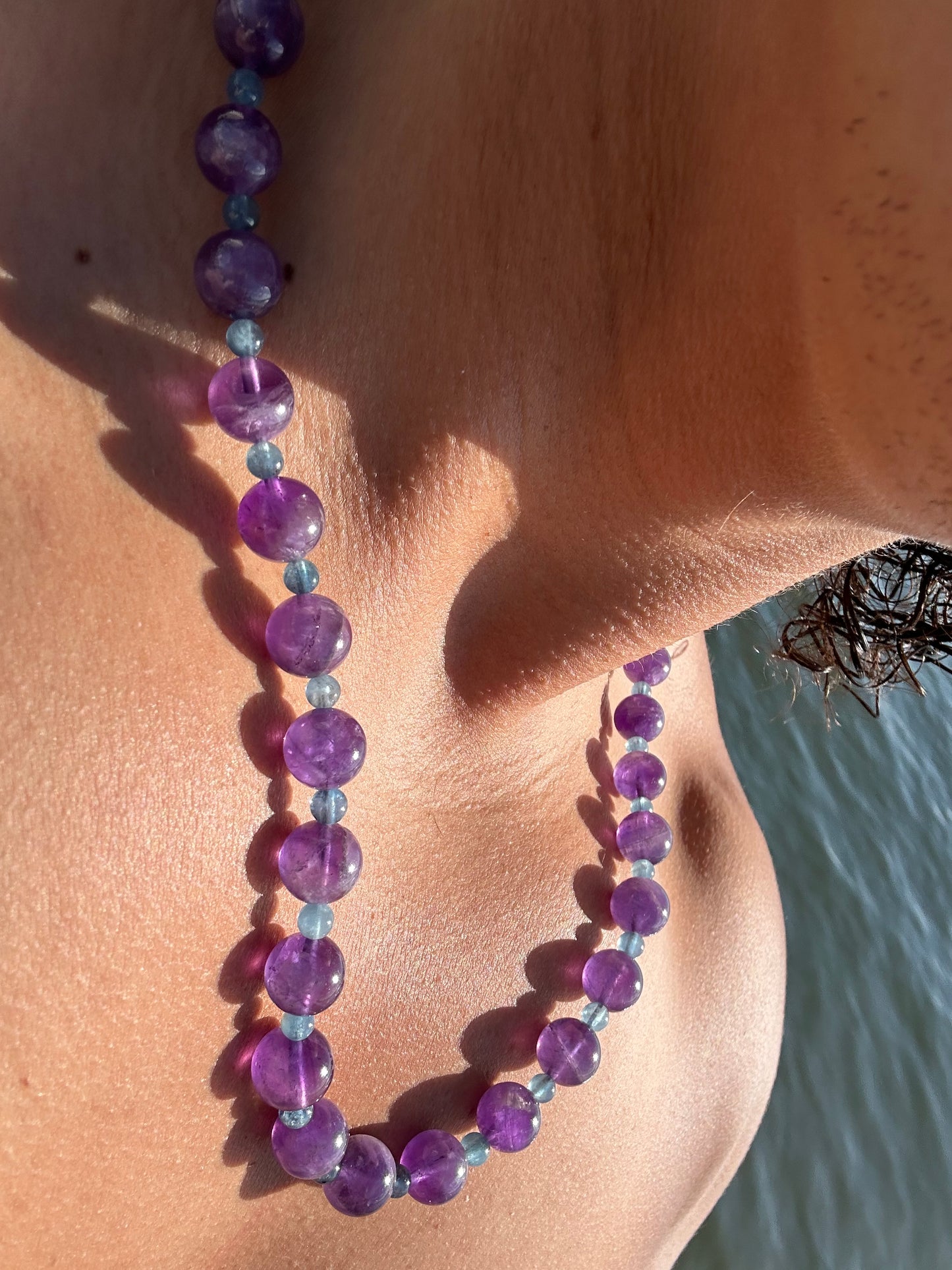 Luxury Amethyst-Aquamarine Pure Gemstone Chain - World's Best Quality & Made To Last