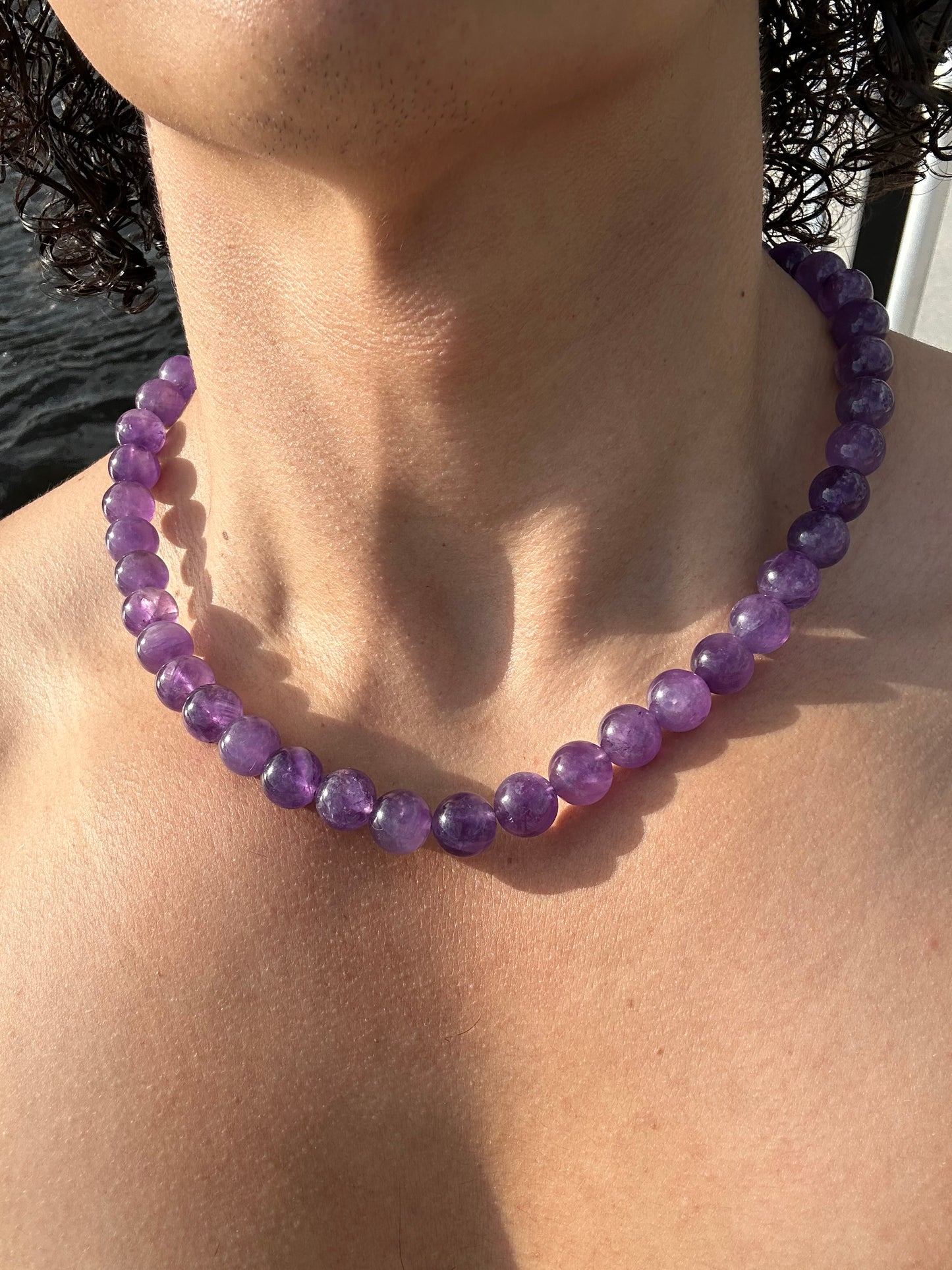 Luxury Amethyst Simple Design Necklace With Interlocking Steel Clasp - World's Best Quality & Made To Last