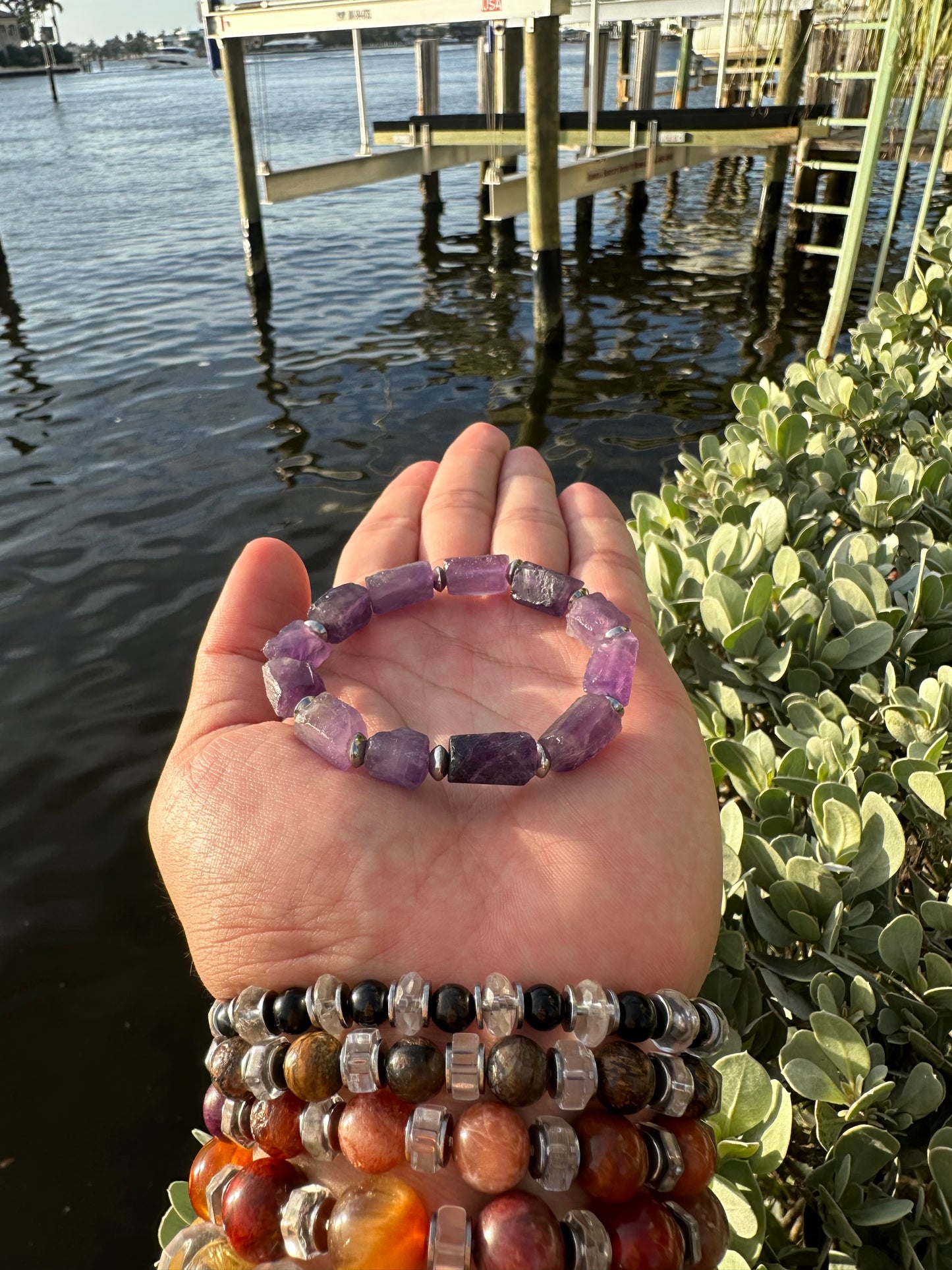 Luxury Amethyst Bracelet Raw Design - World's Best Quality & Made To Last