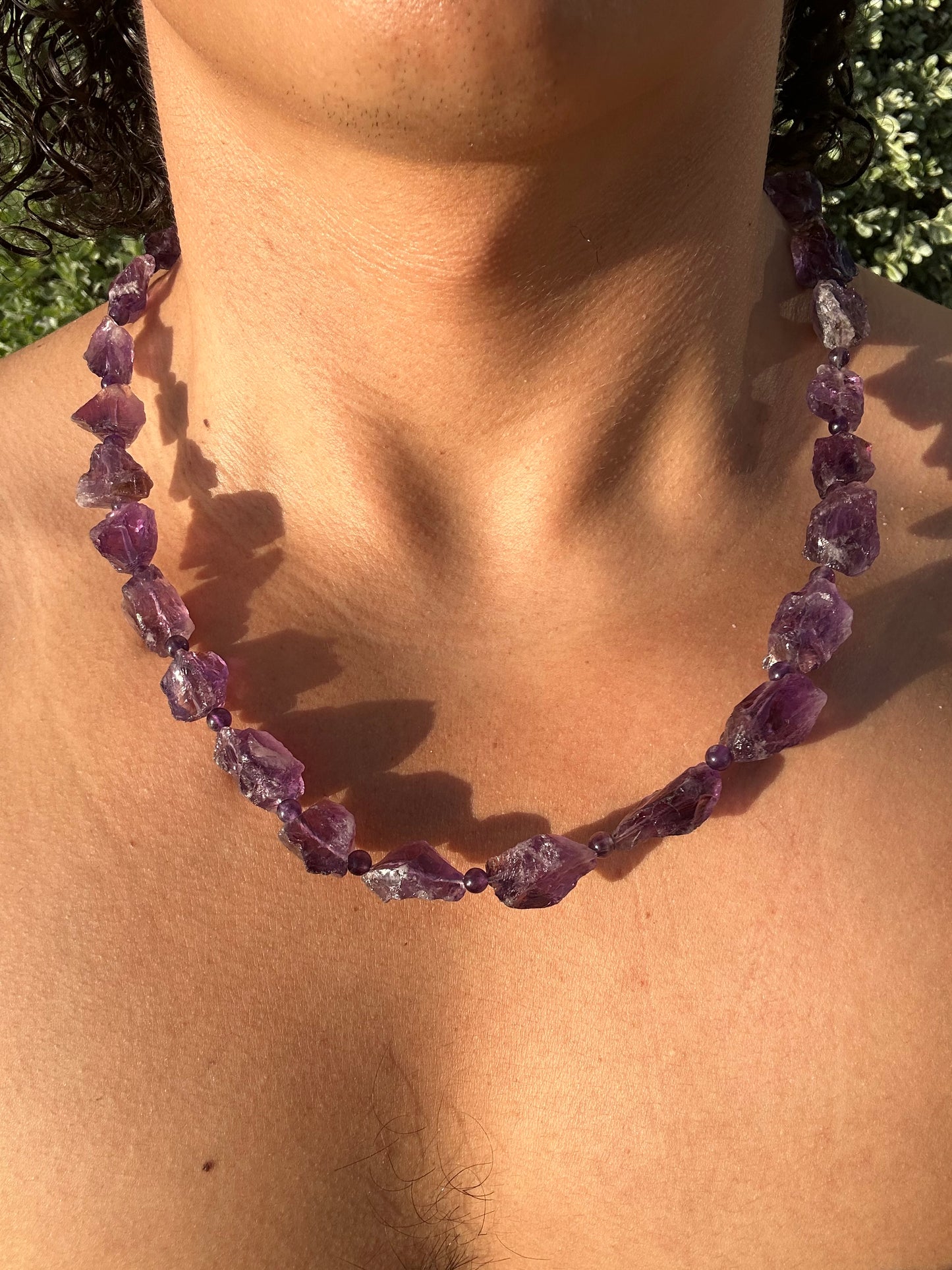 Luxury Raw Amethyst Necklace With Interlocking Clasp - World's Best Quality & Made To Last