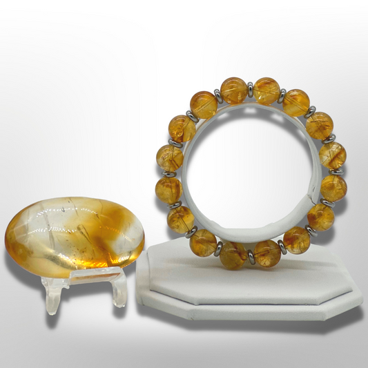 Zambian Citrine Bracelet Between Steel