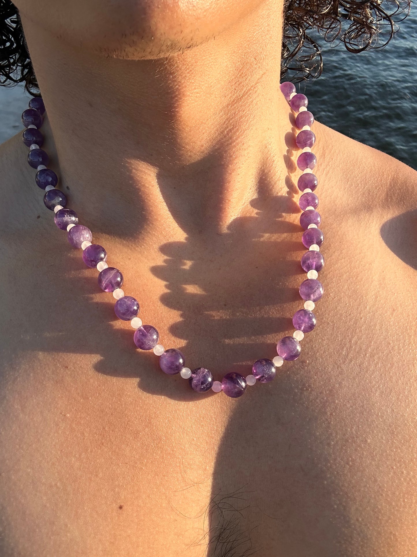 Luxury Amethyst-Rose Quartz Pure Gemstone Chain - World's Best Quality & Made To Last