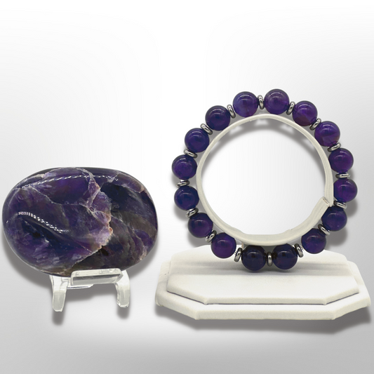 Uruguayan Amethyst Bracelet Between Steel