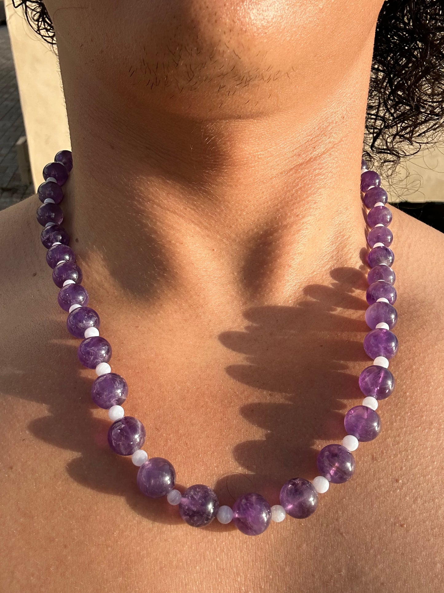 Luxury Amethyst-Blue Lace Agate Pure Gemstone Chain - World's Best Quality & Made To Last