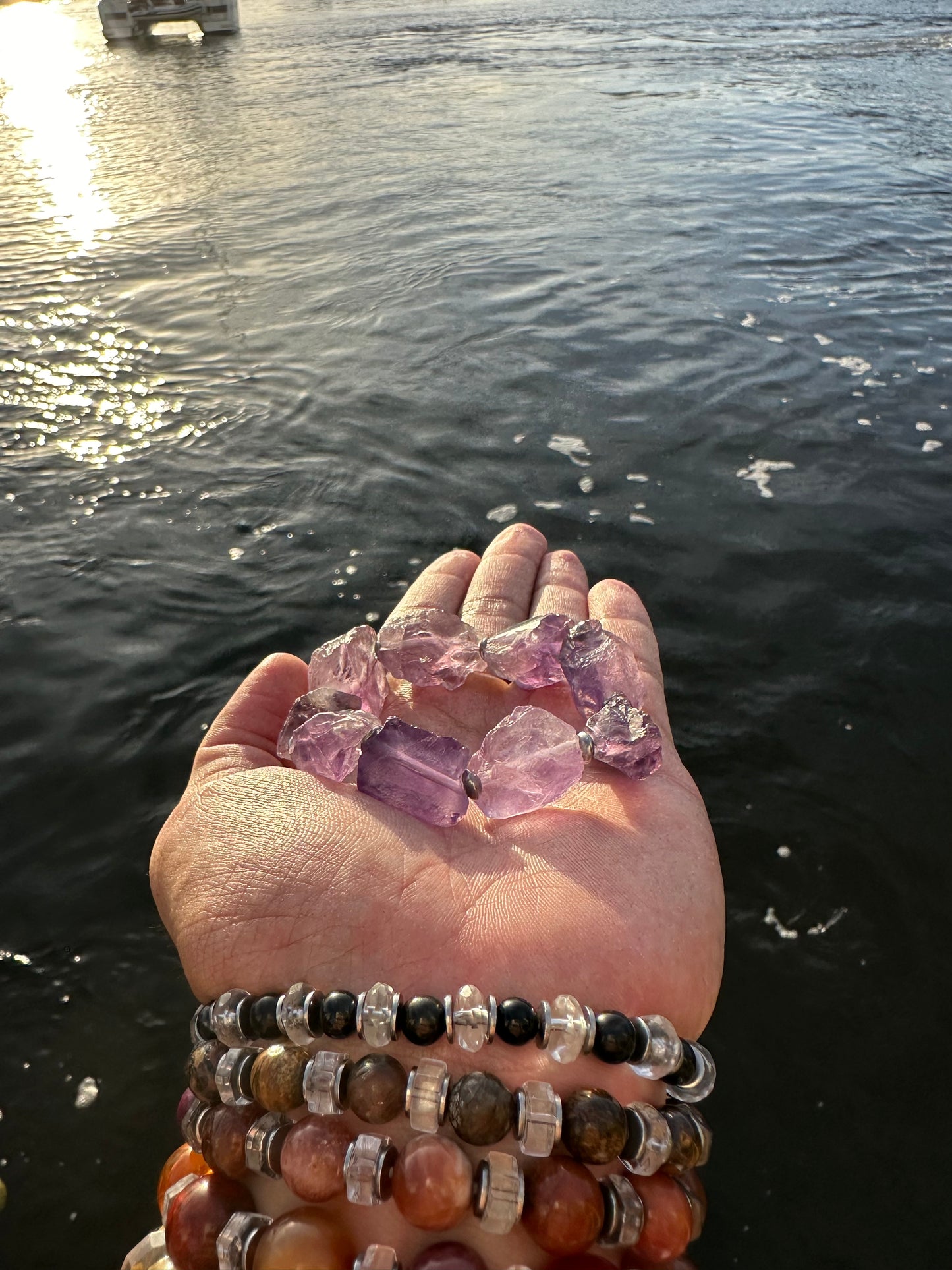 Luxury Amethyst Bracelet Chunky Raw Design - World's Best Quality & Made To Last