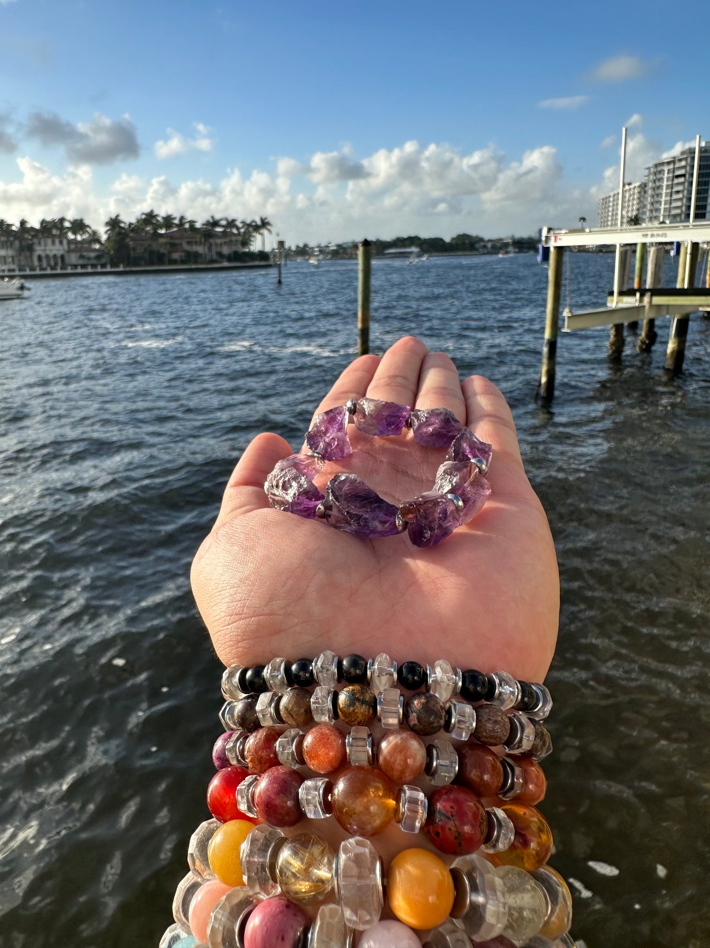 Luxury Amethyst Bracelet Lil' Chunky Raw Design - World's Best Quality & Made To Last