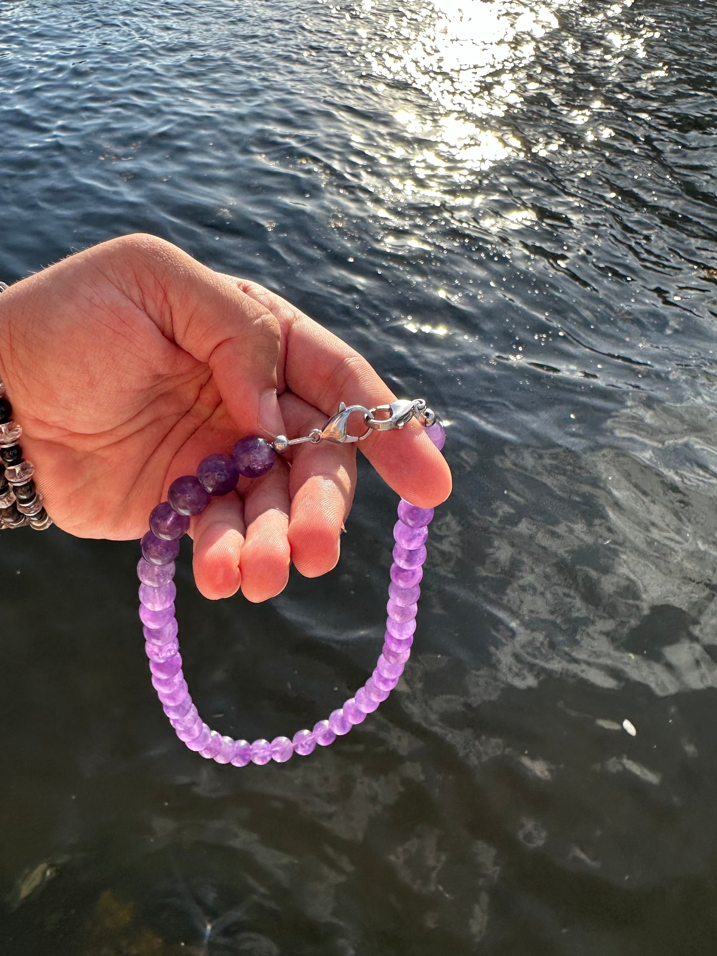 Luxury Amethyst Simple Design Necklace With Interlocking Steel Clasp - World's Best Quality & Made To Last