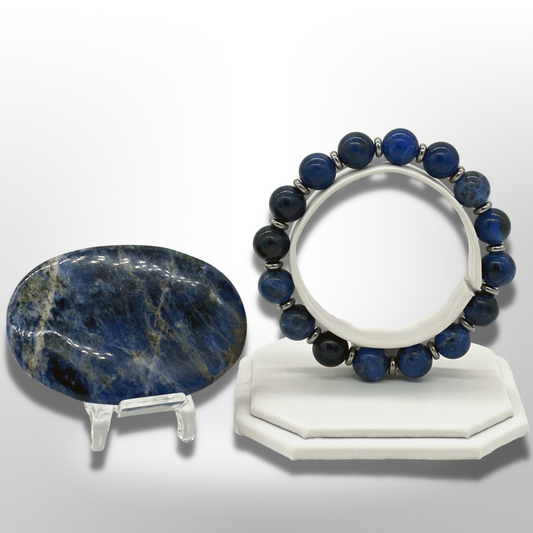 Brazilian Sodalite Bracelet Between Steel