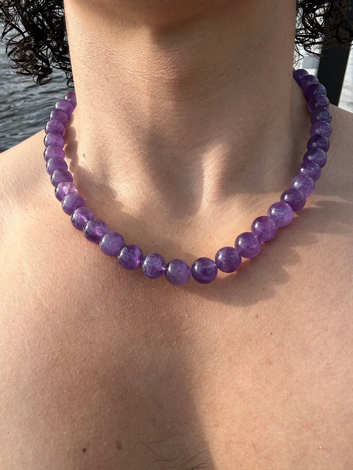 Luxury Amethyst Simple Design Necklace With Interlocking Steel Clasp - World's Best Quality & Made To Last