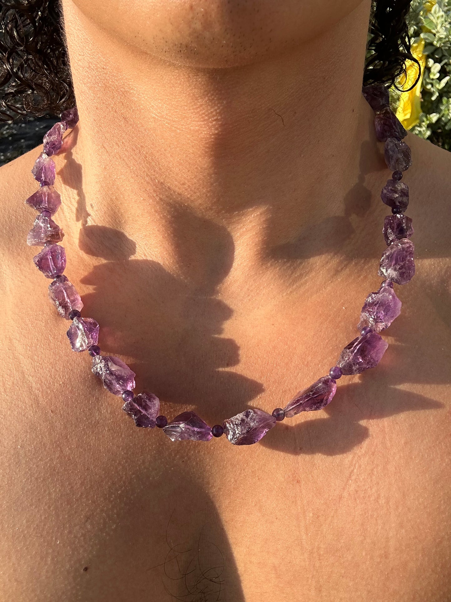 Luxury Raw Amethyst Necklace With Interlocking Clasp - World's Best Quality & Made To Last