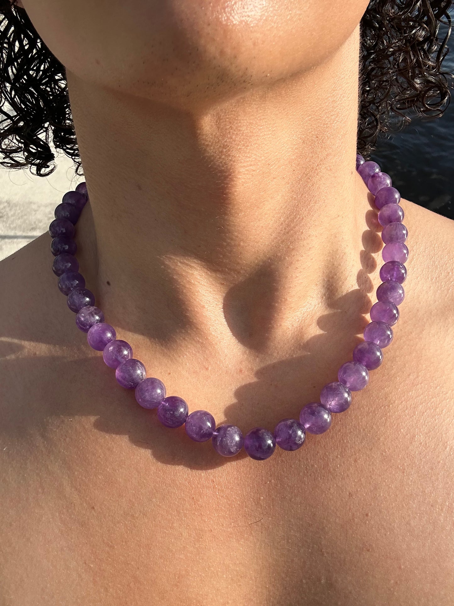 Luxury Amethyst Simple Design Necklace With Interlocking Steel Clasp - World's Best Quality & Made To Last