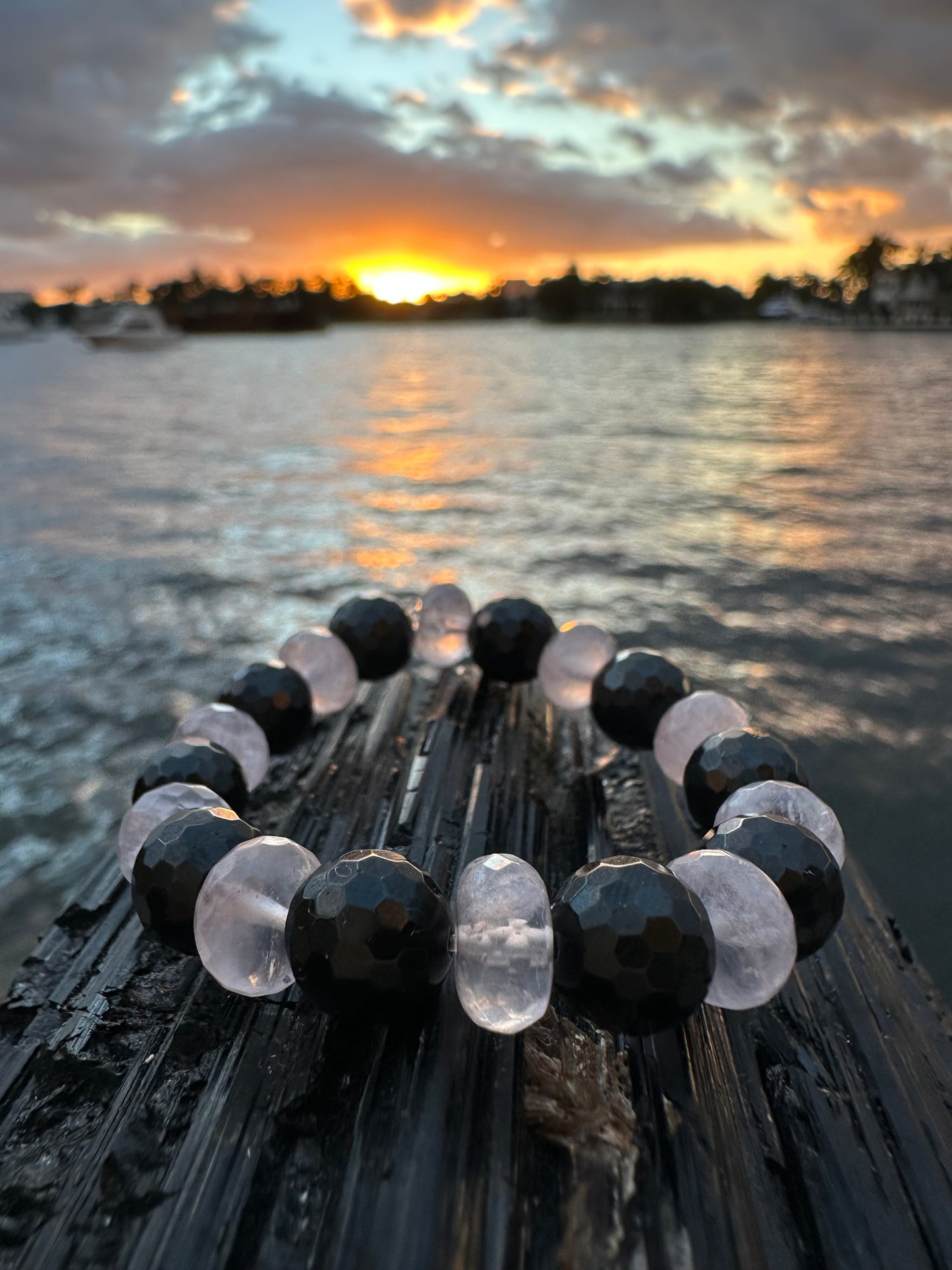 Black Tourmaline Rose Quartz Protection Bracelet - World's Best Quality & Made To Last