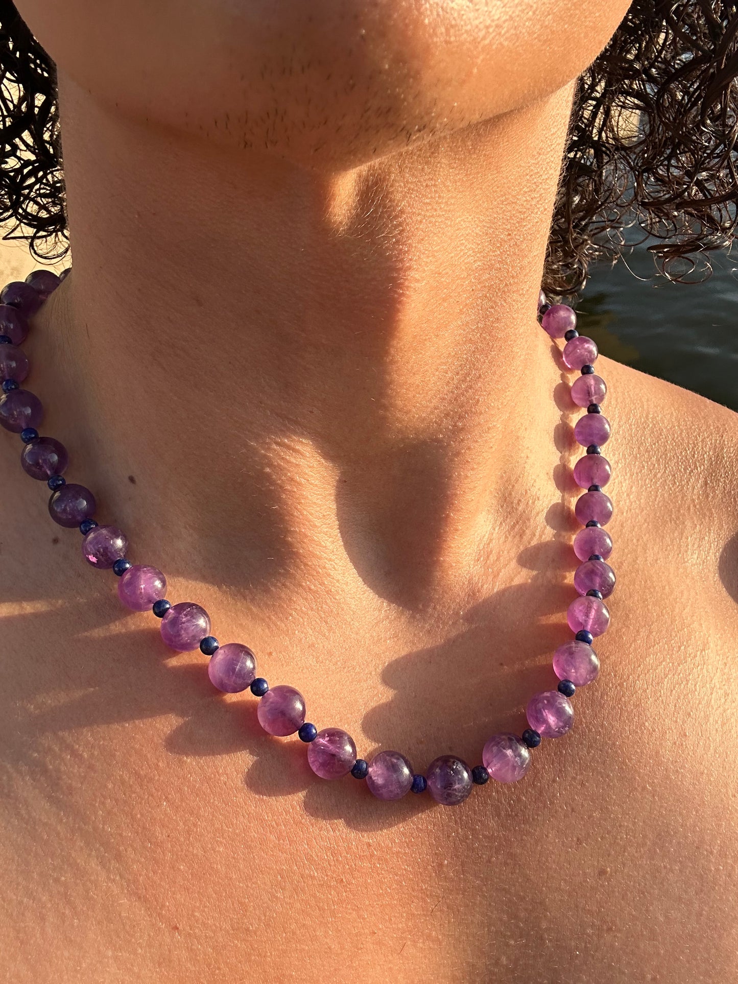 Luxury Amethyst-Lapis Lazuli Pure Gemstone Chain - World's Best Quality & Made To Last