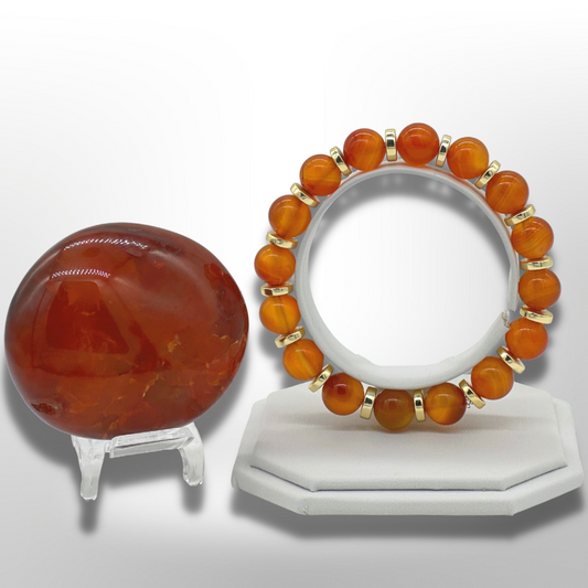 Madagascar Carnelian Bracelet Golden Hematite