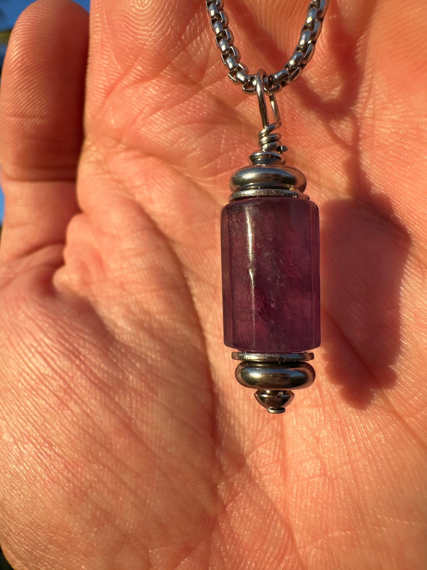 Luxury Amethyst Pendant Silver Steel Lantern Design  - World's Best Quality & Made To Last