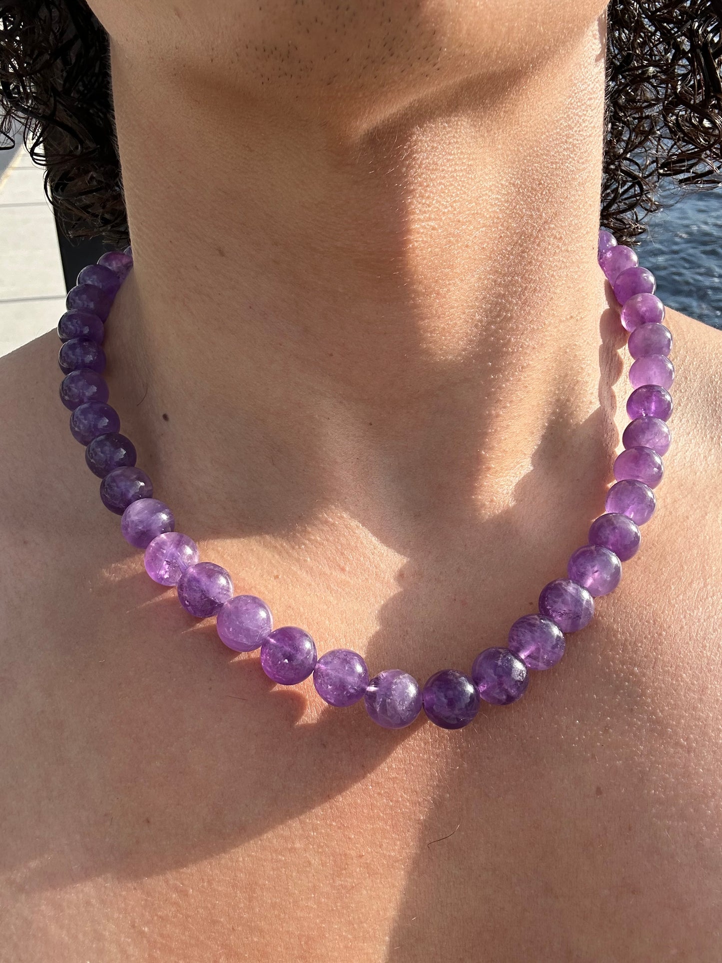 Luxury Amethyst Simple Design Necklace With Interlocking Steel Clasp - World's Best Quality & Made To Last