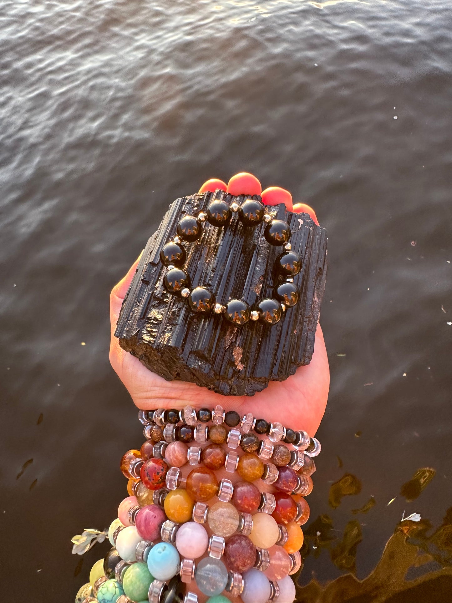 Black Tourmaline Chunky Gold Protection Bracelet - World's Best Quality & Made To Last