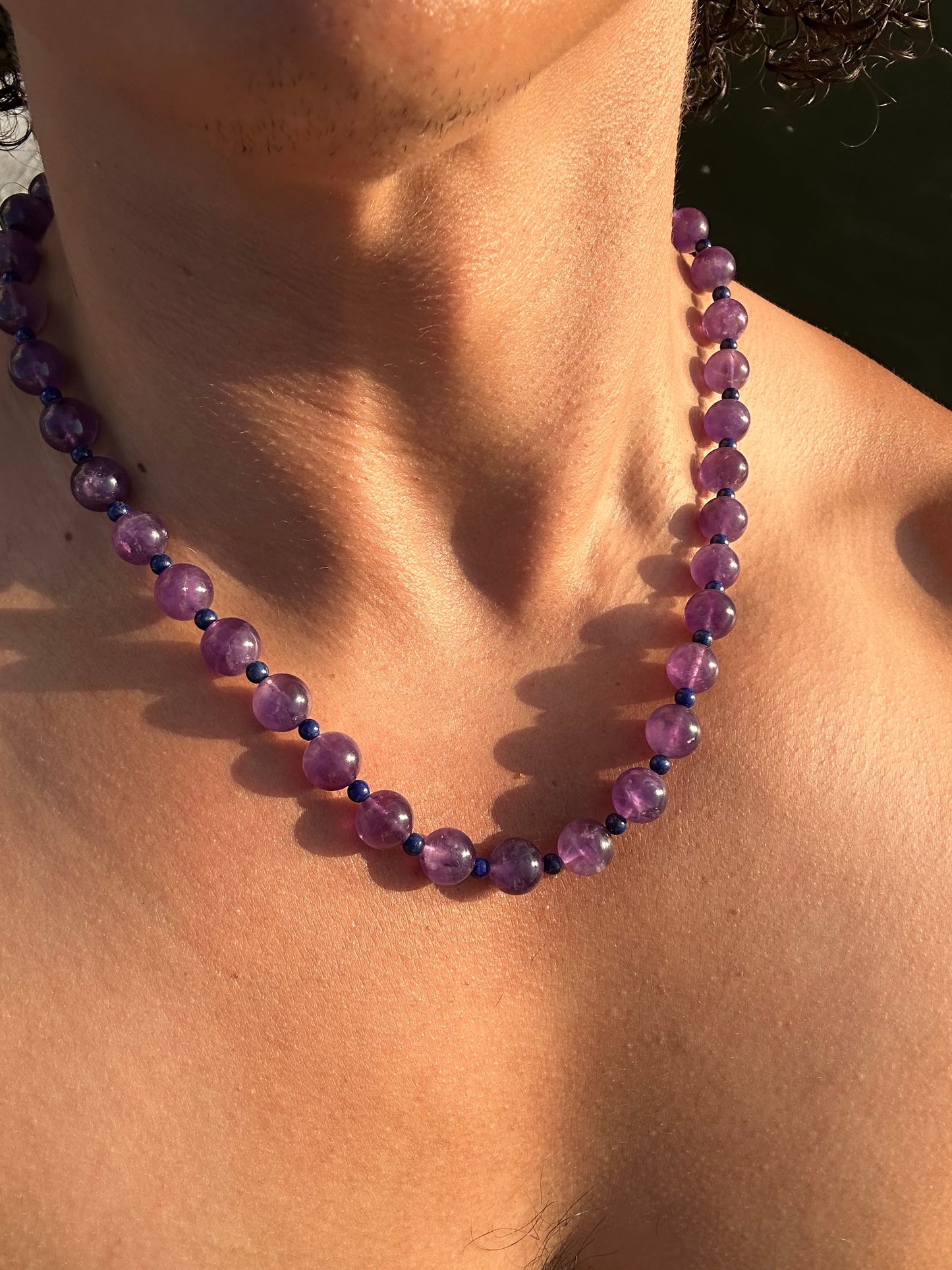 Luxury Amethyst-Lapis Lazuli Pure Gemstone Chain - World's Best Quality & Made To Last