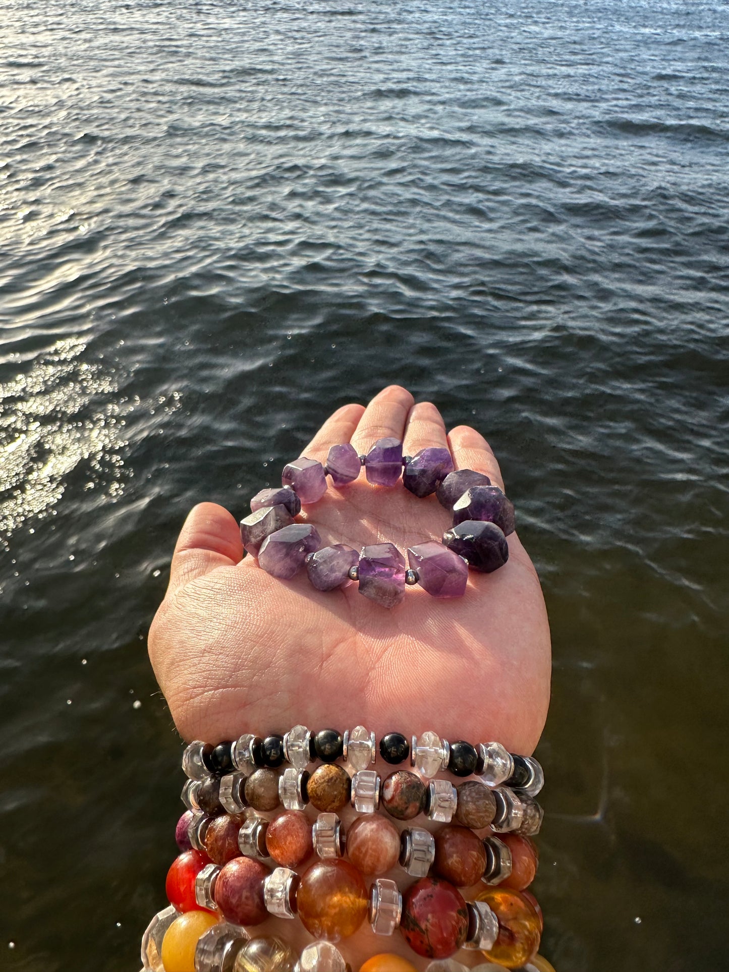 Luxury Amethyst Bracelet Polished Gem Design - World's Best Quality & Made To Last