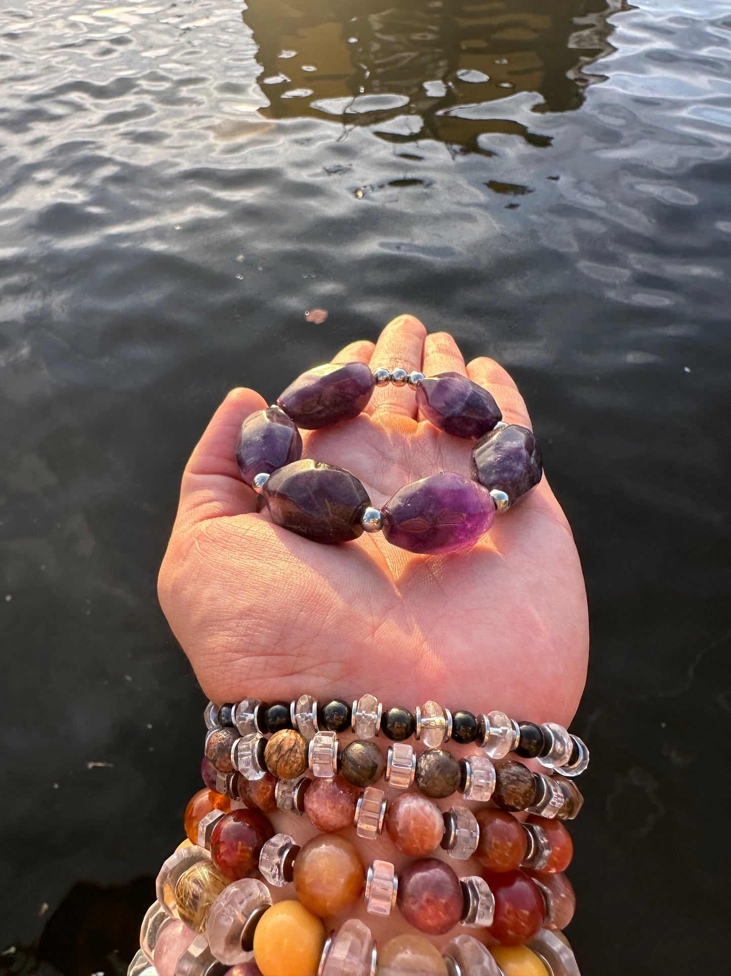 Luxury Amethyst Bracelet Chunky Lavish Design - World's Best Quality & Made To Last