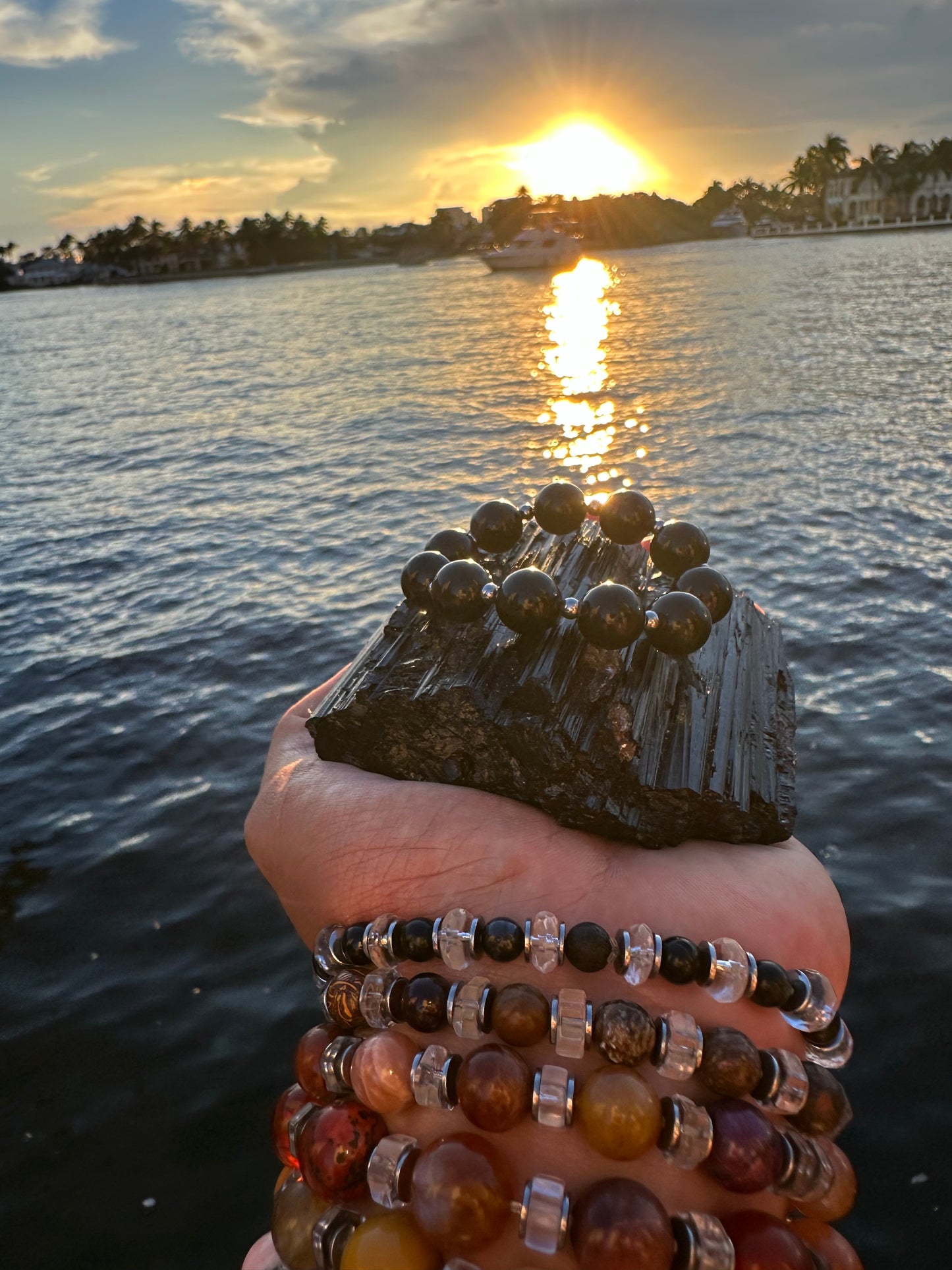 Black Tourmaline Chunky Steel Protection Bracelet - World's Best Quality & Made To Last