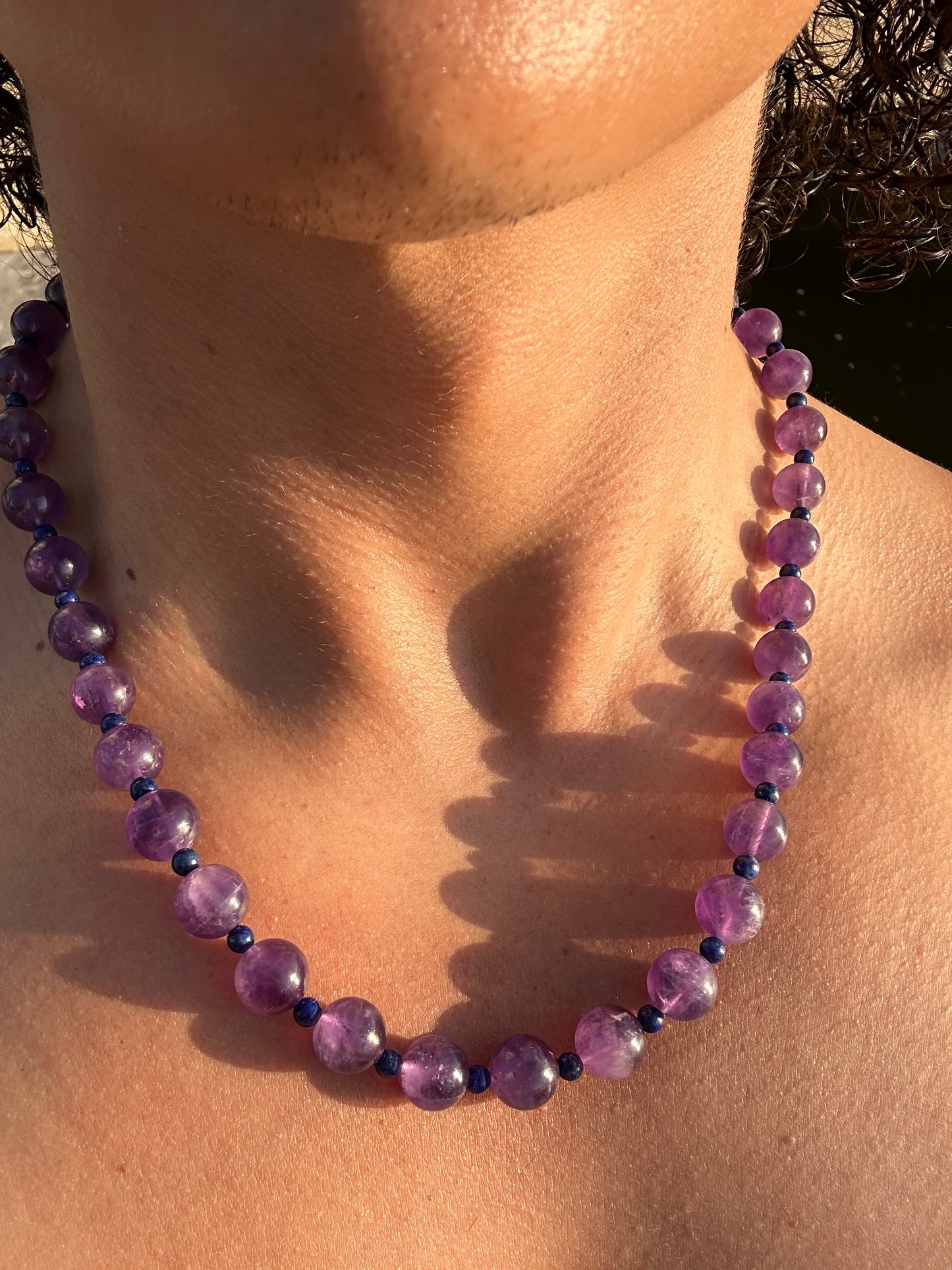 Luxury Amethyst-Lapis Lazuli Pure Gemstone Chain - World's Best Quality & Made To Last