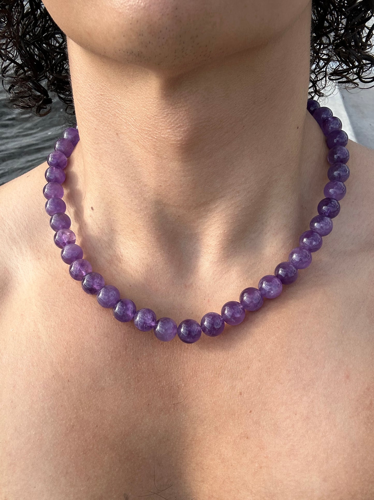 Luxury Amethyst Simple Design Necklace With Interlocking Steel Clasp - World's Best Quality & Made To Last